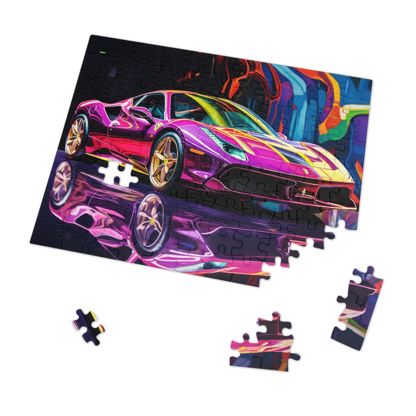 Jigsaw Puzzle (30, 110, 252, 500,1000-Piece) Pink Macro Ferrari 2