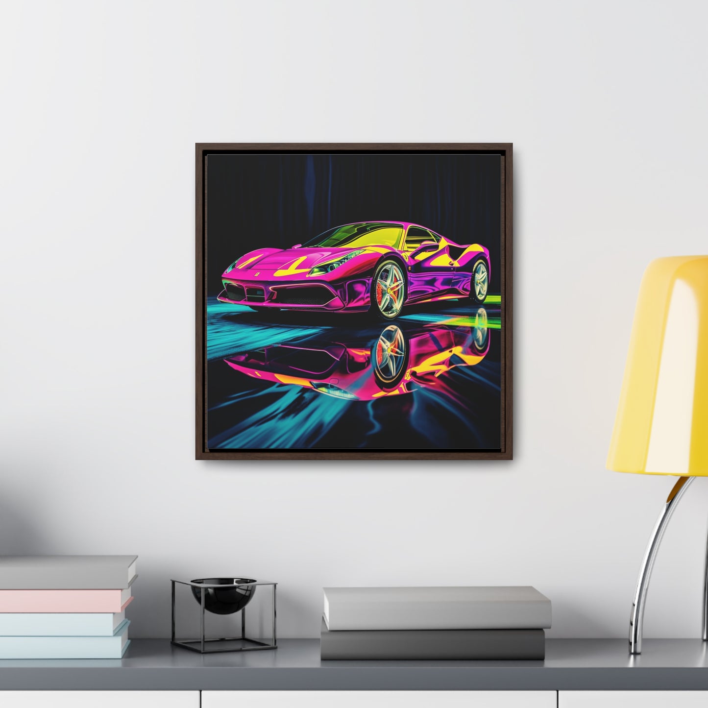 Gallery Canvas Wraps, Square Frame Pink Ferrari Macro 3