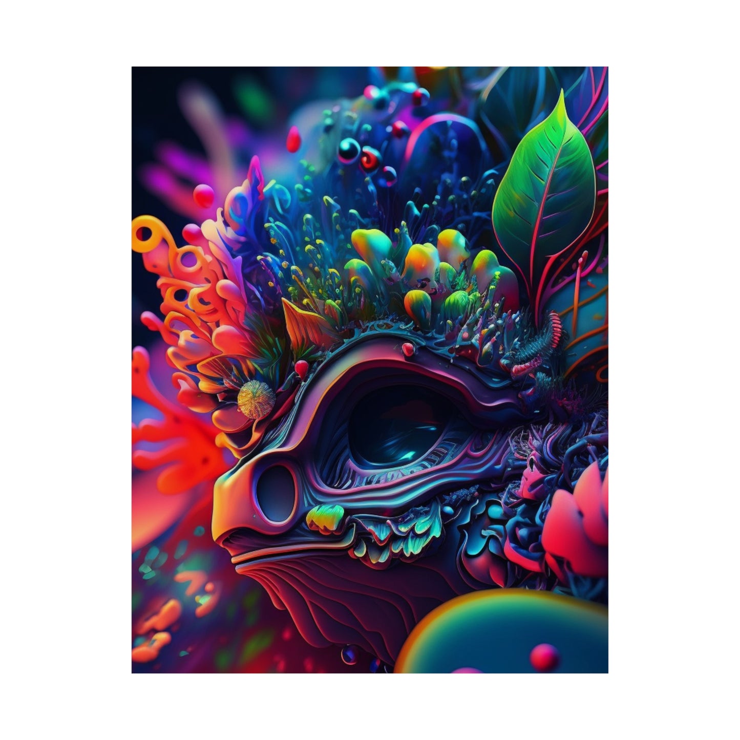 Premium Matte Vertical Posters Florescent Skull Death 2