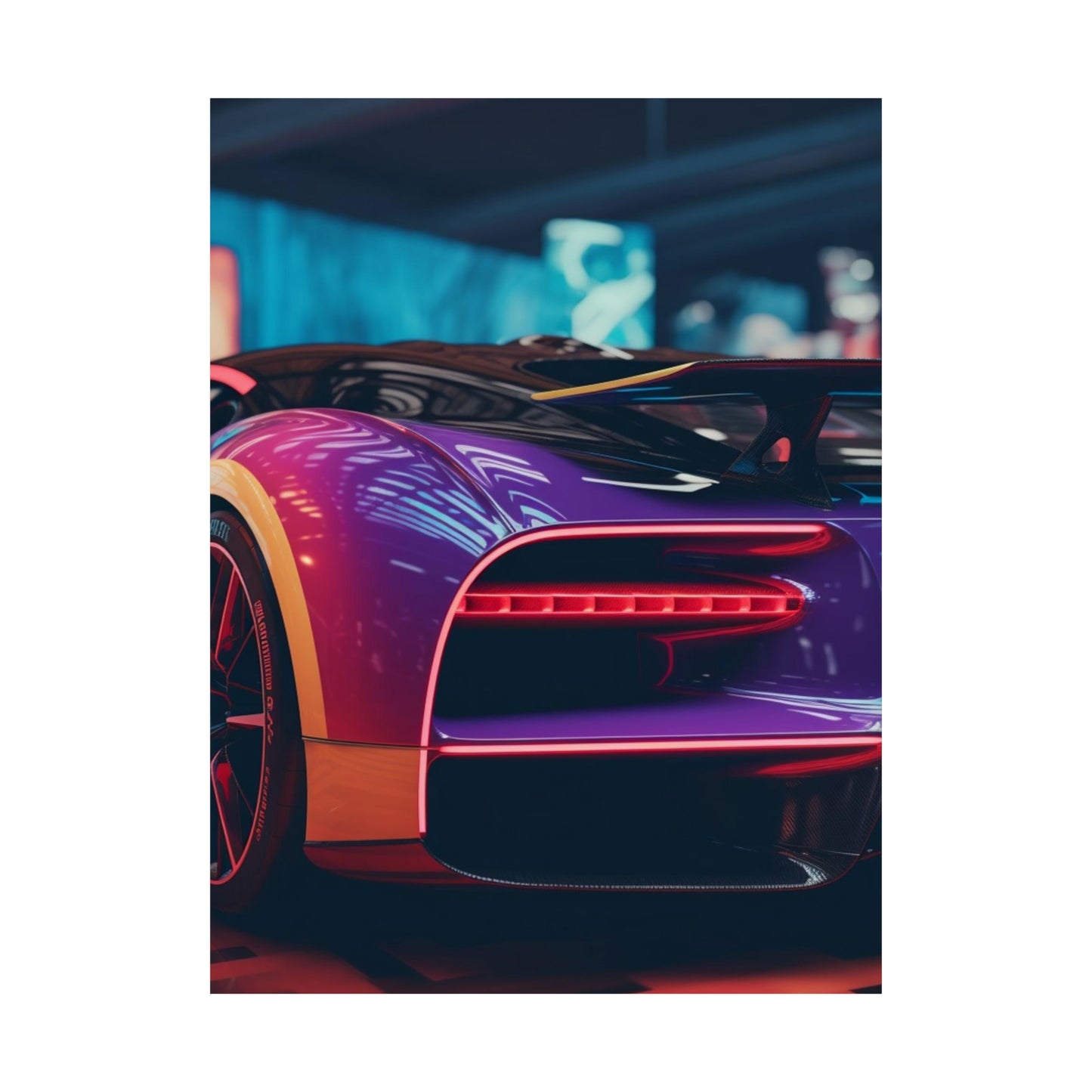 Premium Matte Vertical Posters Hyper Bugatti Neon Chiron 3