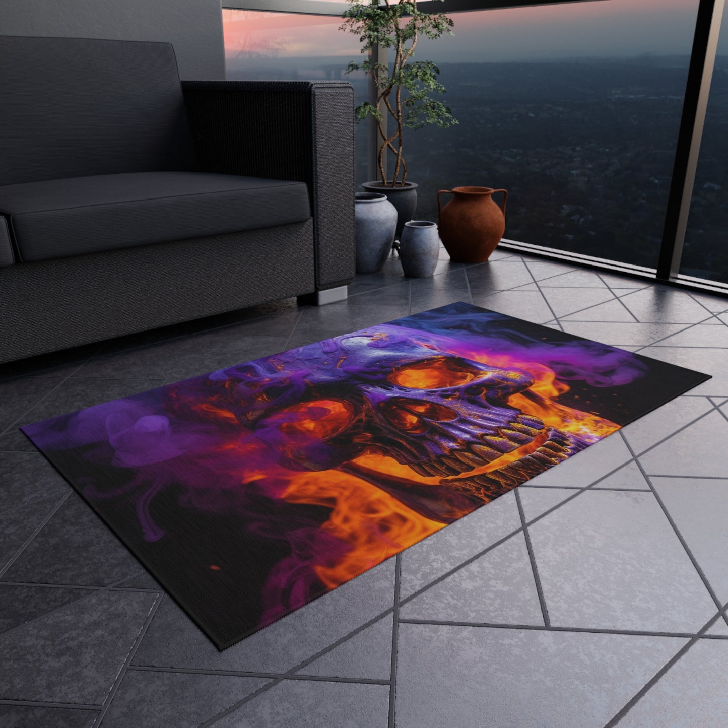 Outdoor Rug  Macro Skull 1