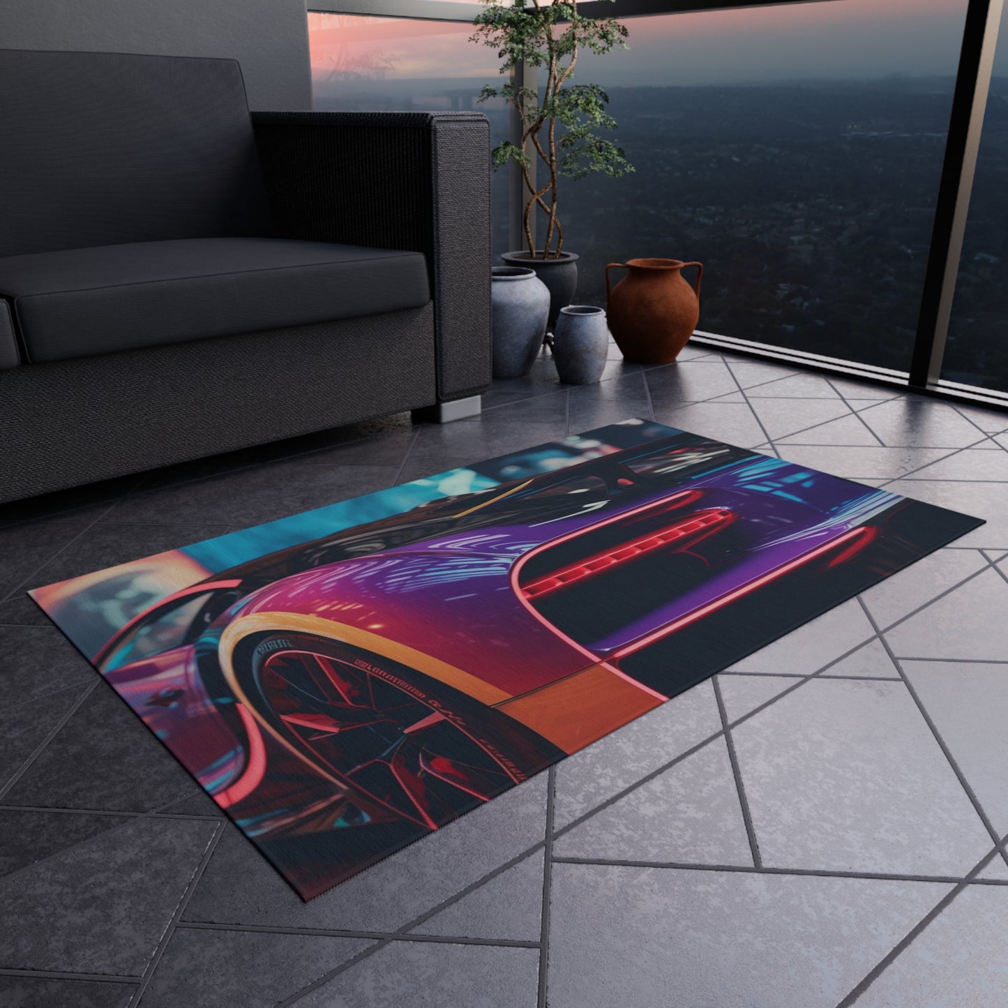 Outdoor Rug  Hyper Bugatti Neon Chiron 3