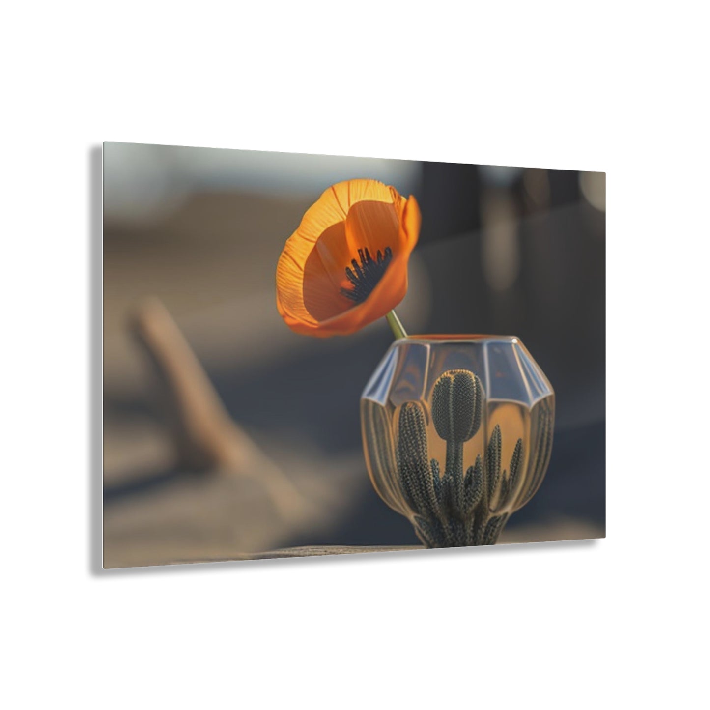 Acrylic Prints Orange Poppy in a Vase 2