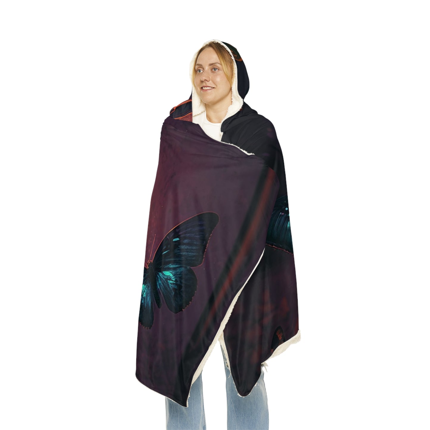 Snuggle Hooded Blanket Street Light Butterfly 4