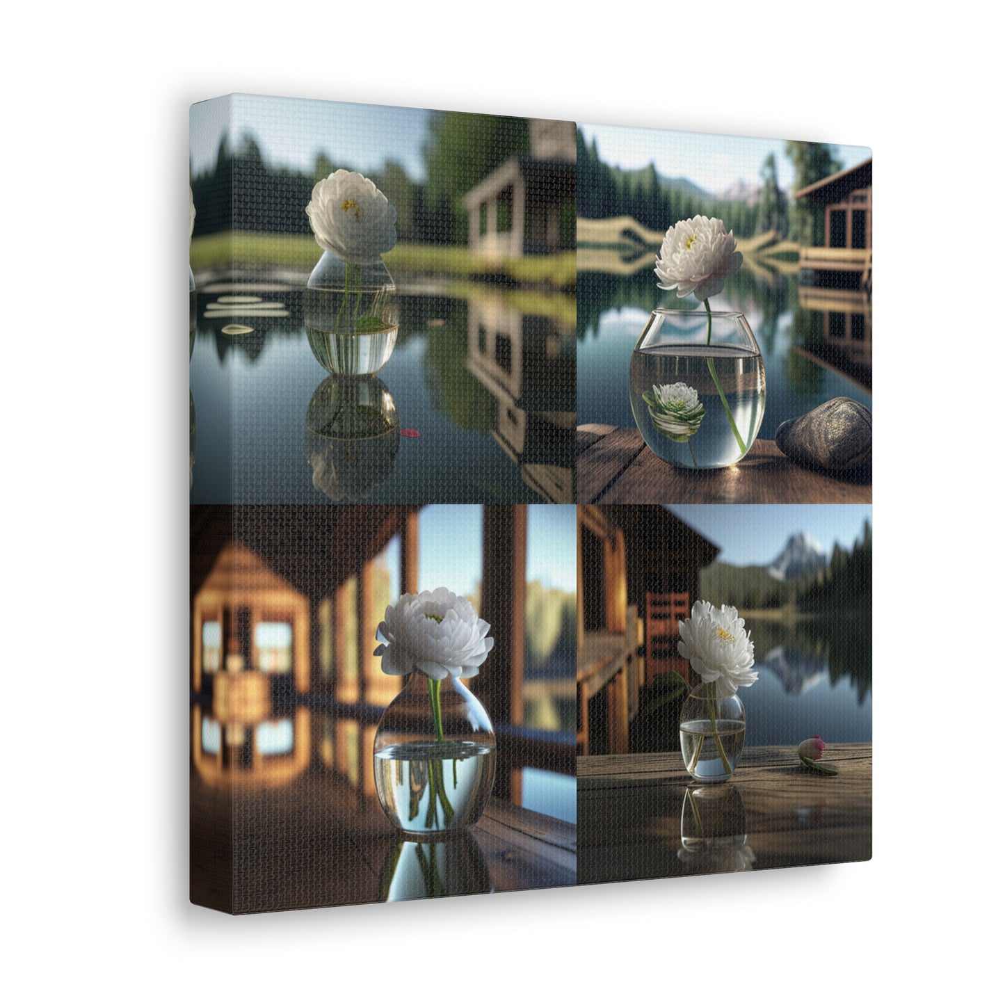 Canvas Gallery Wraps White Peony glass vase 5