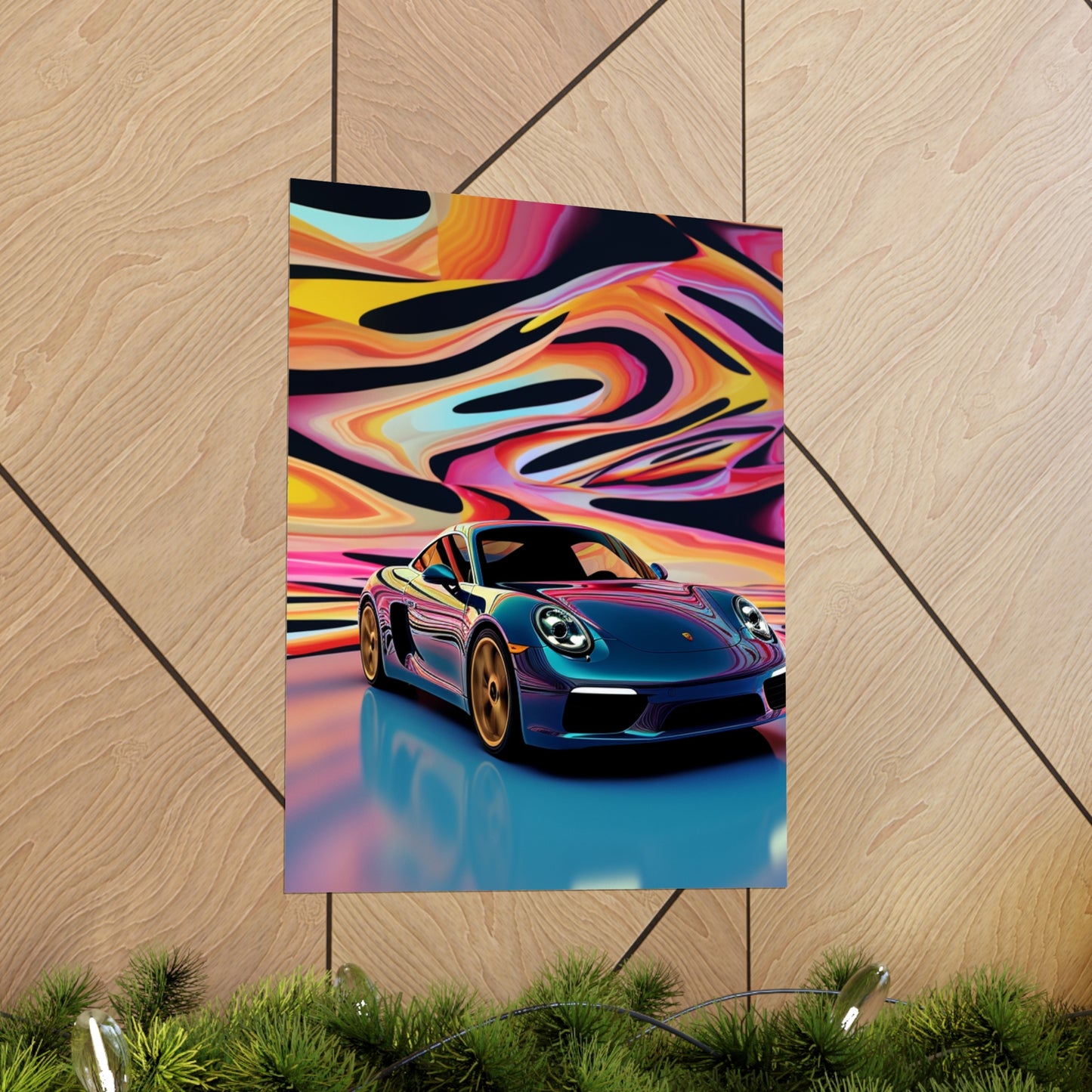 Premium Matte Vertical Posters Porsche Water Fusion 2