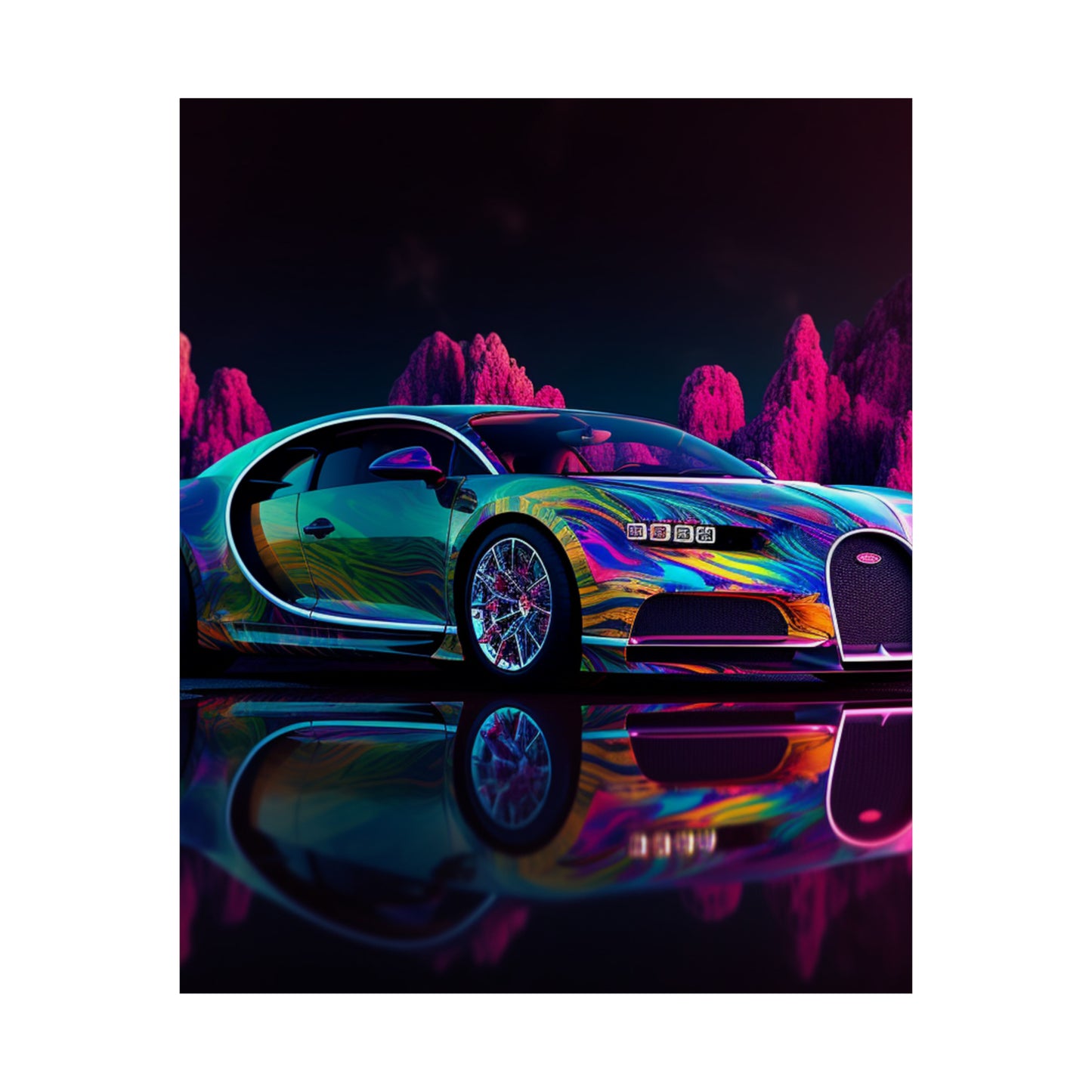 Premium Matte Vertical Posters Florescent Bugatti Flair 2