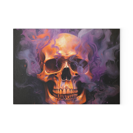 Glass Cutting Board Skull Flames 4