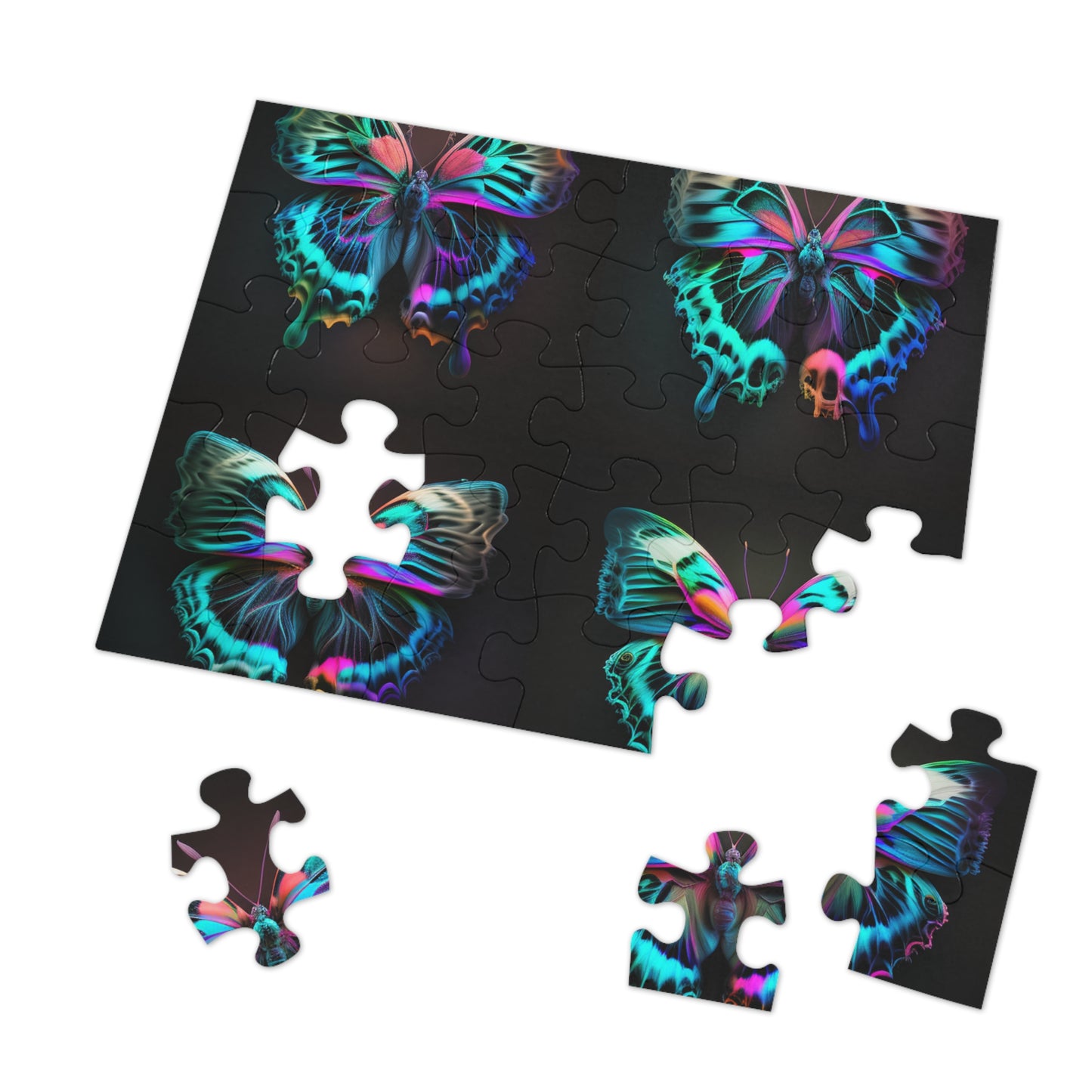 Jigsaw Puzzle (30, 110, 252, 500,1000-Piece) Neon Butterfly Fusion 5