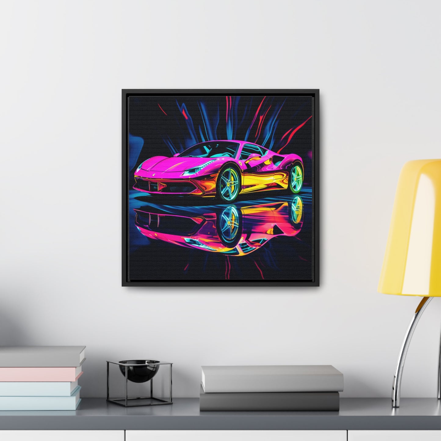 Gallery Canvas Wraps, Square Frame Pink Macro Ferrari 3