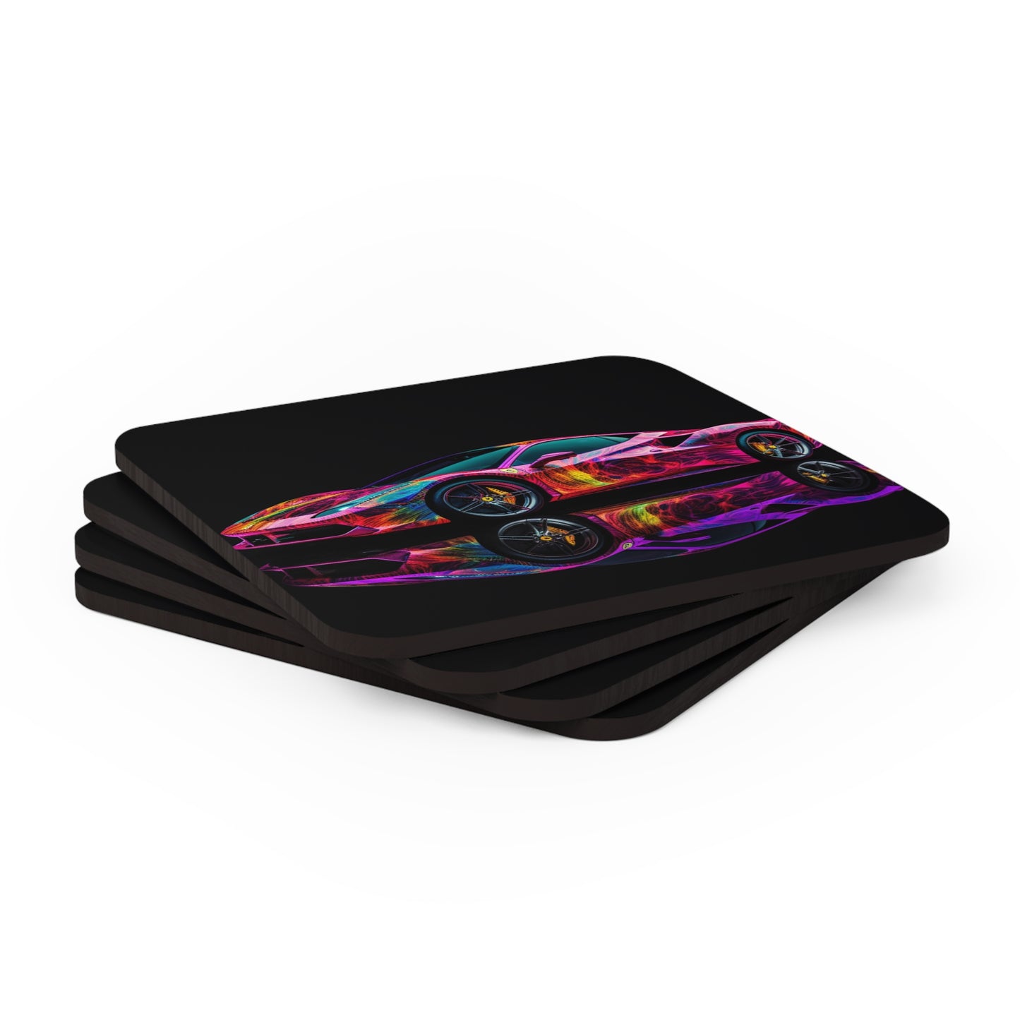 Corkwood Coaster Set Ferrari Color 4