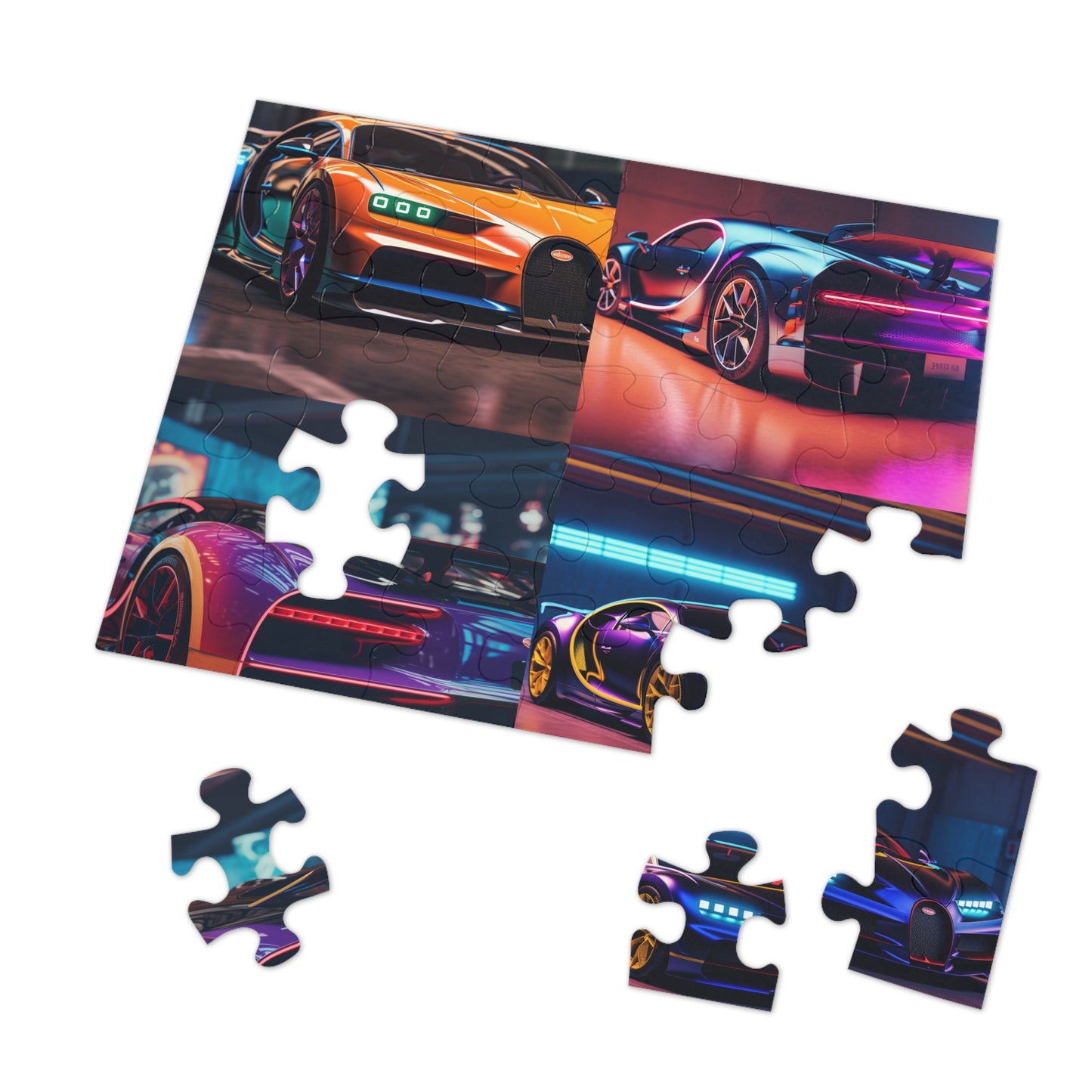 Jigsaw Puzzle (30, 110, 252, 500,1000-Piece) Hyper Bugatti Neon Chiron 5
