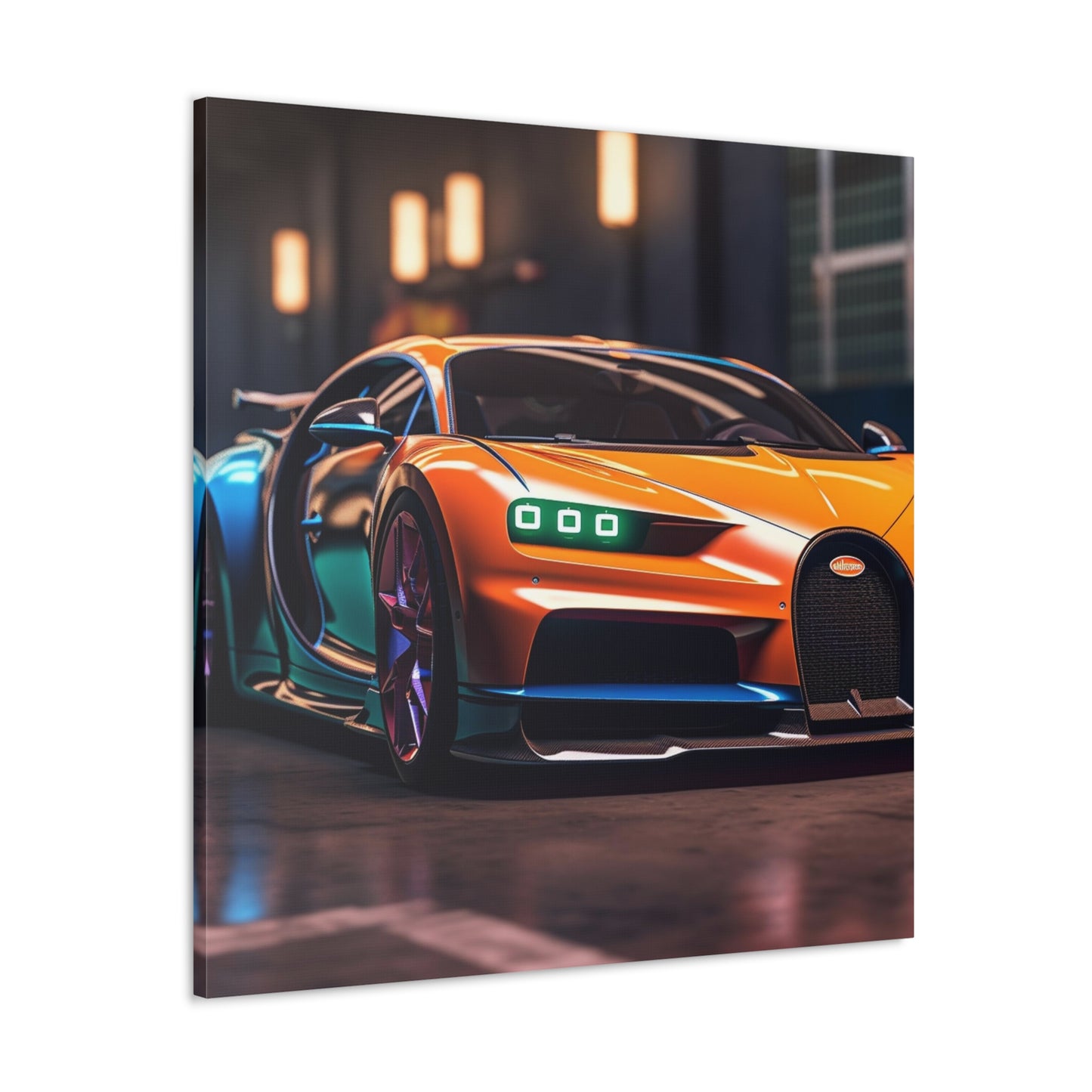 Canvas Gallery Wraps Hyper Bugatti Neon Chiron 1