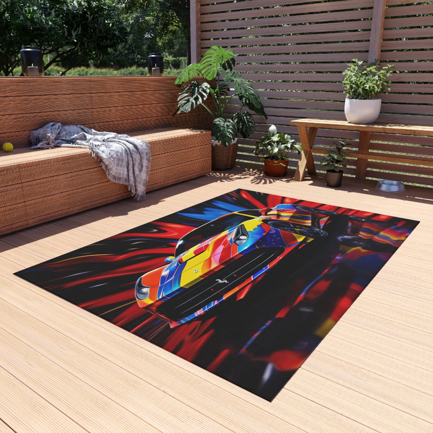 Outdoor Rug  Hyper Colorfull Ferrari 1