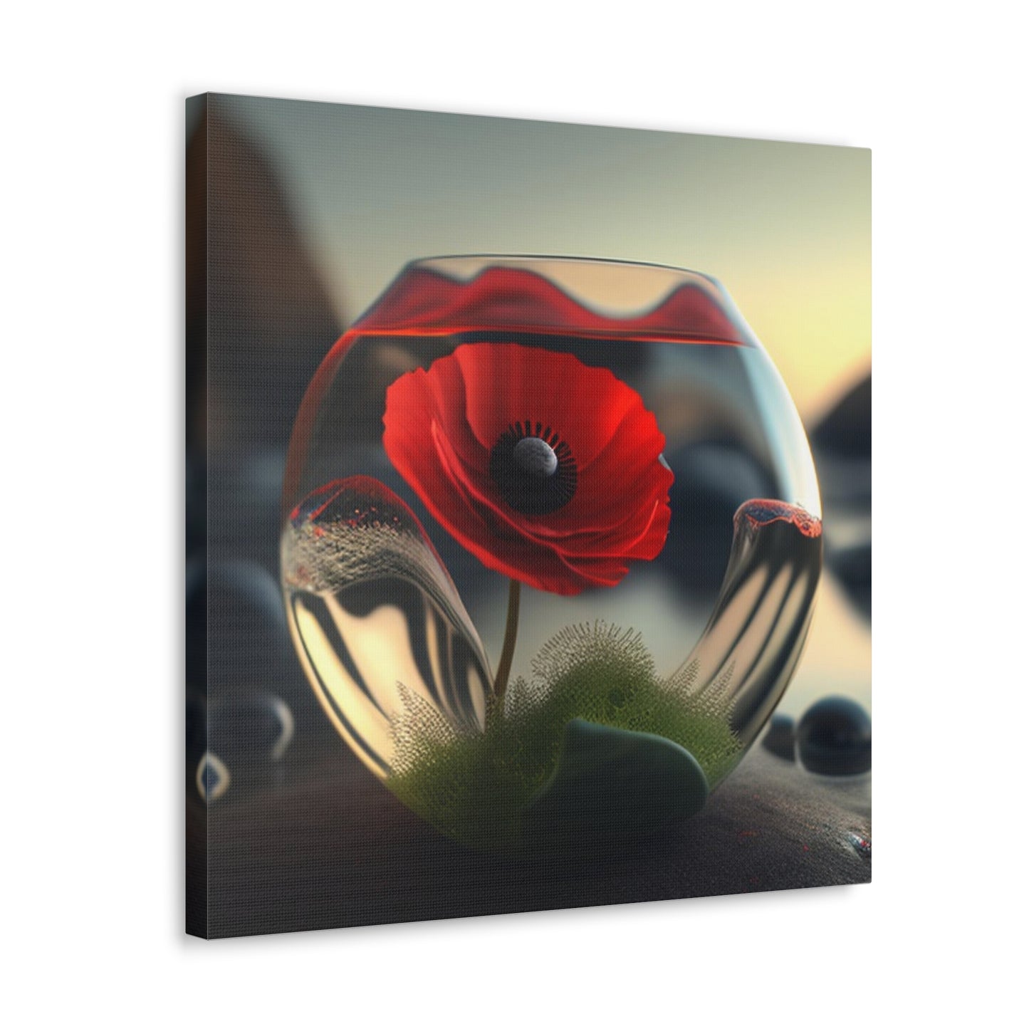 Canvas Gallery Wraps Red Anemone in a Vase 3