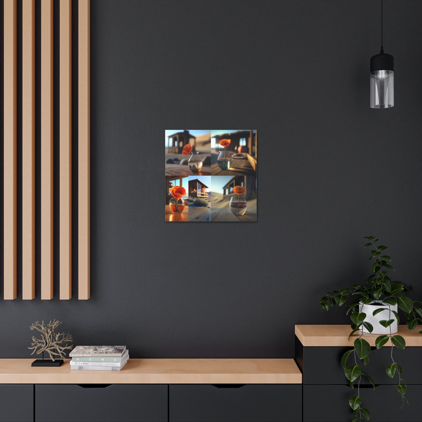 Canvas Gallery Wraps Poppy in a Glass Vase 5