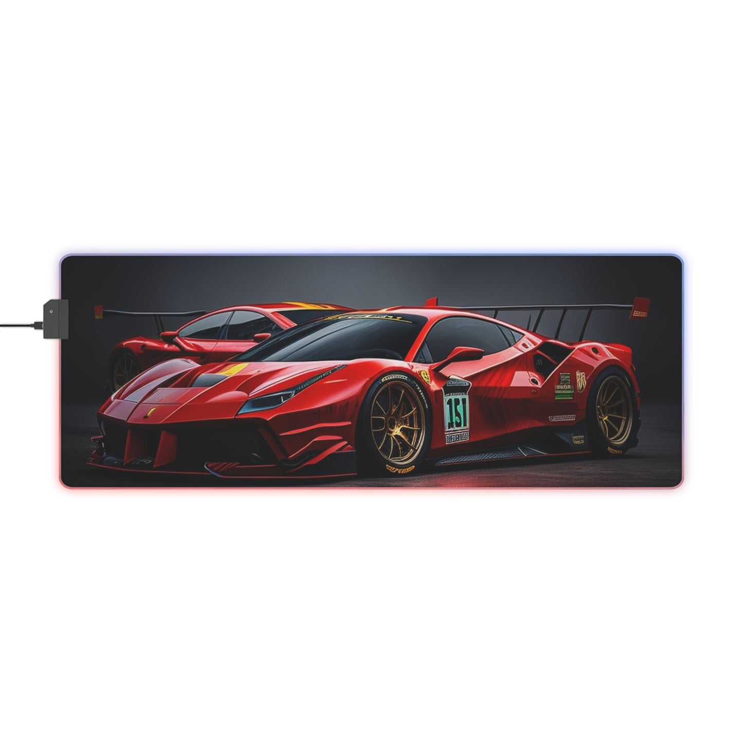 LED Gaming Mouse Pad Ferrari Red 2