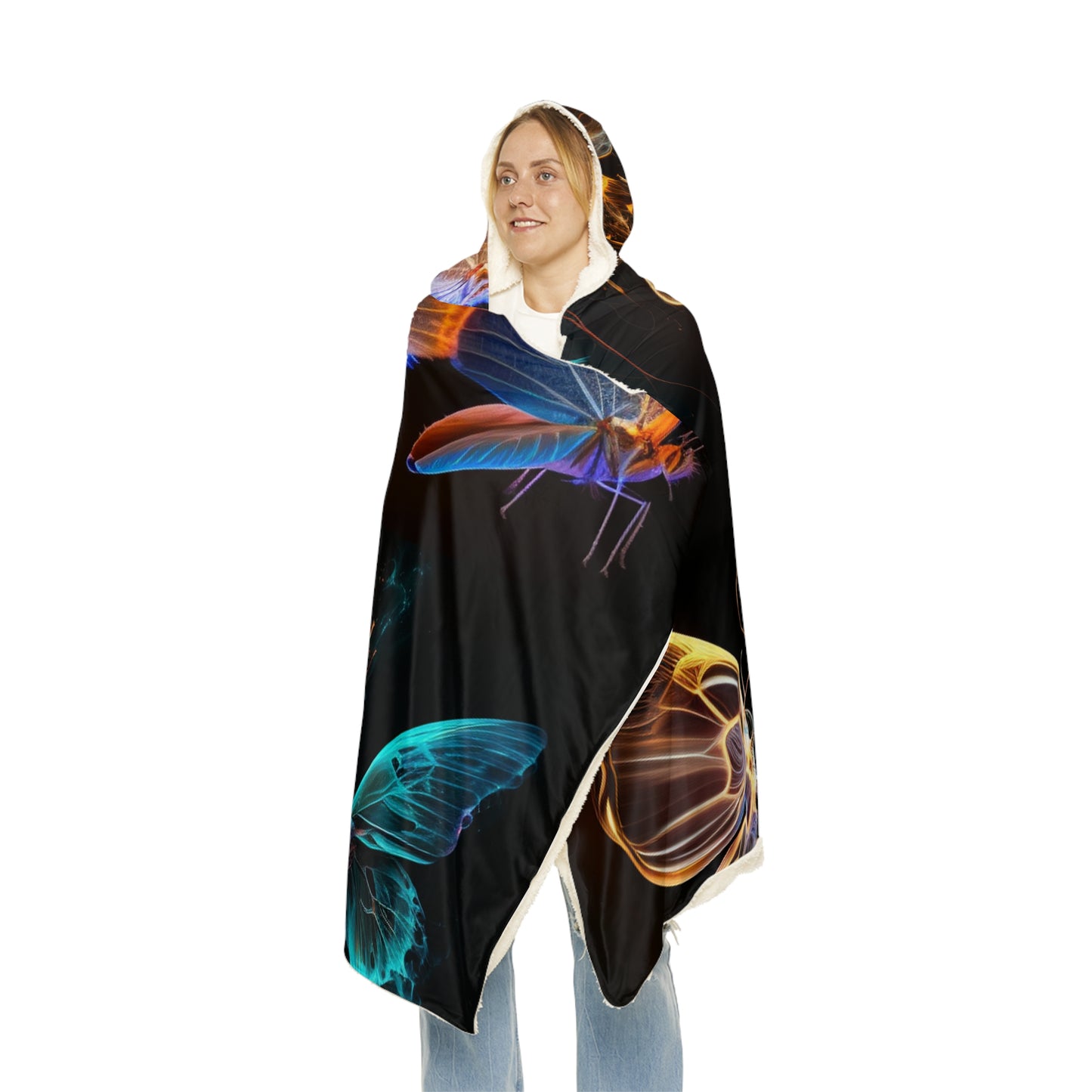 Snuggle Hooded Blanket Neon Glo Butterfly 5