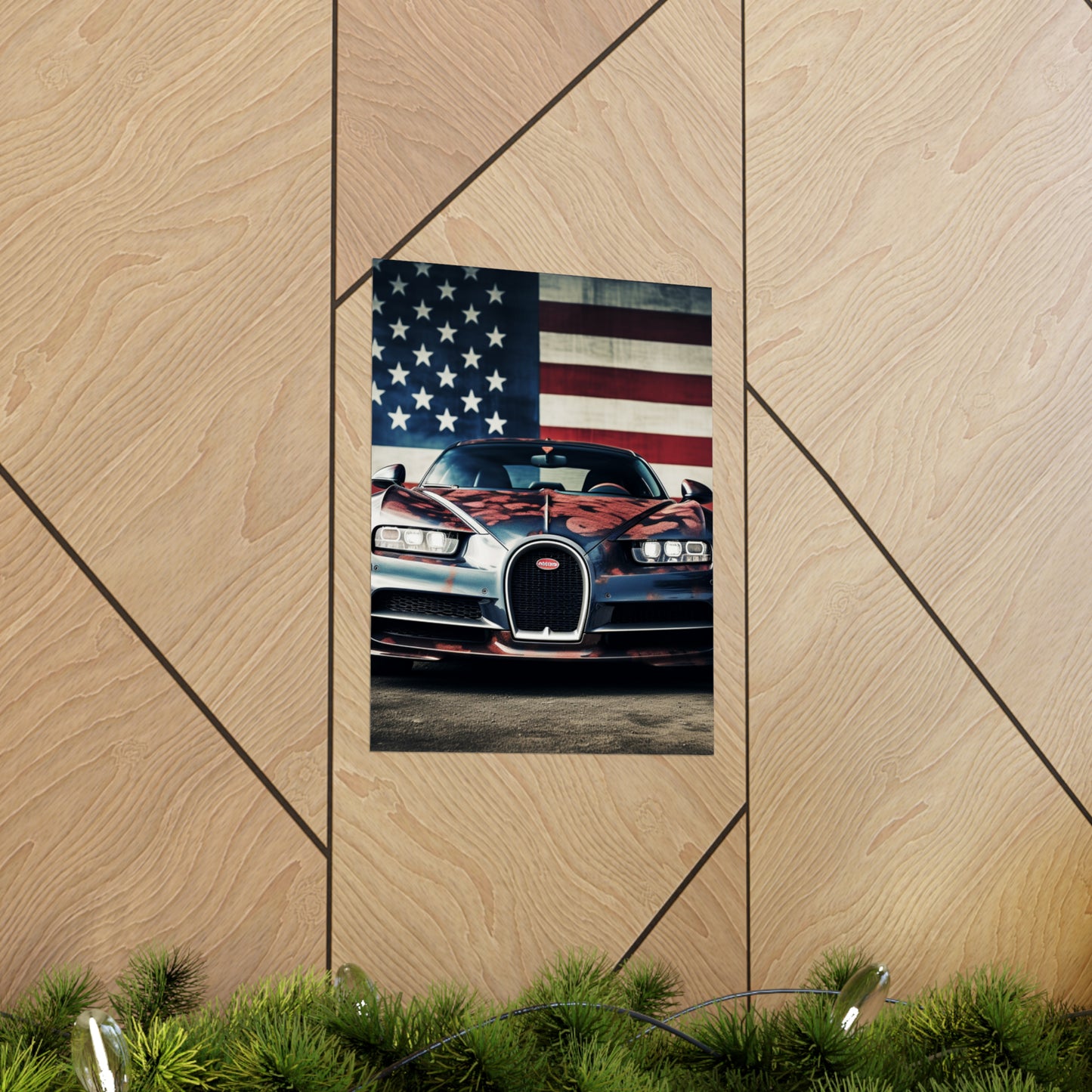 Premium Matte Vertical Posters Bugatti Flag 3