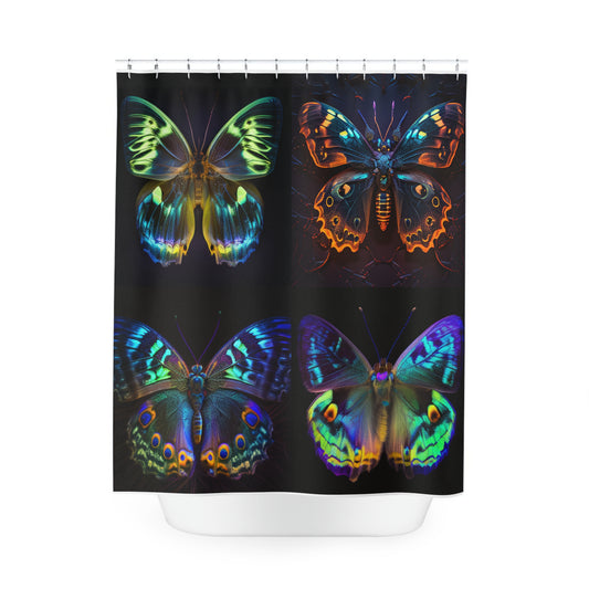 Polyester Shower Curtain Neon Hue Butterfly 5