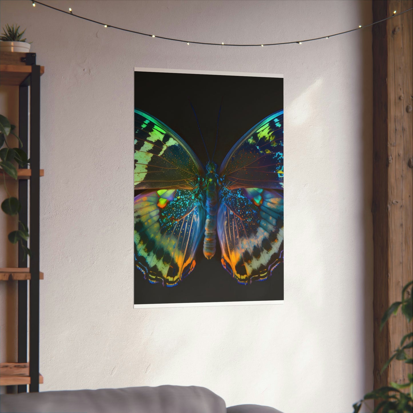 Premium Matte Vertical Posters Neon Butterfly Flair 4