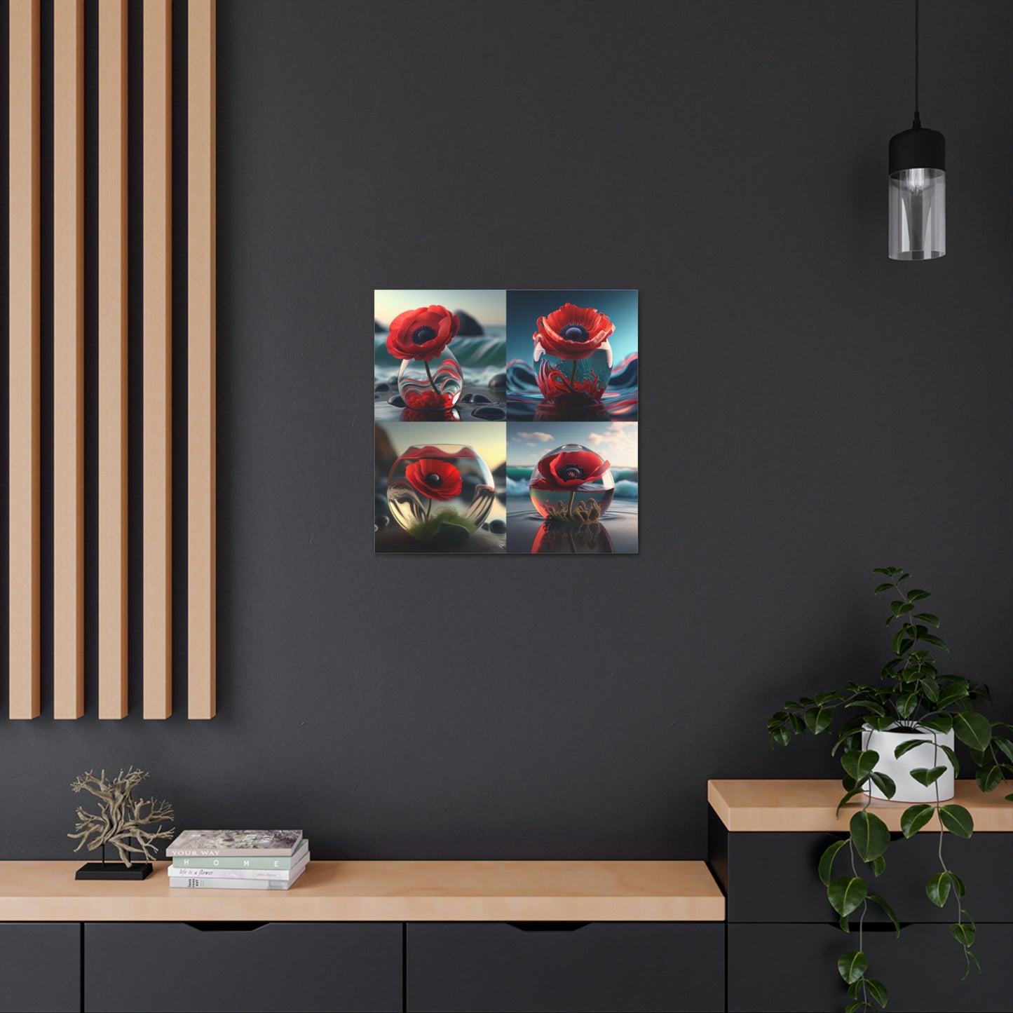 Canvas Gallery Wraps Red Anemone in a Vase 5