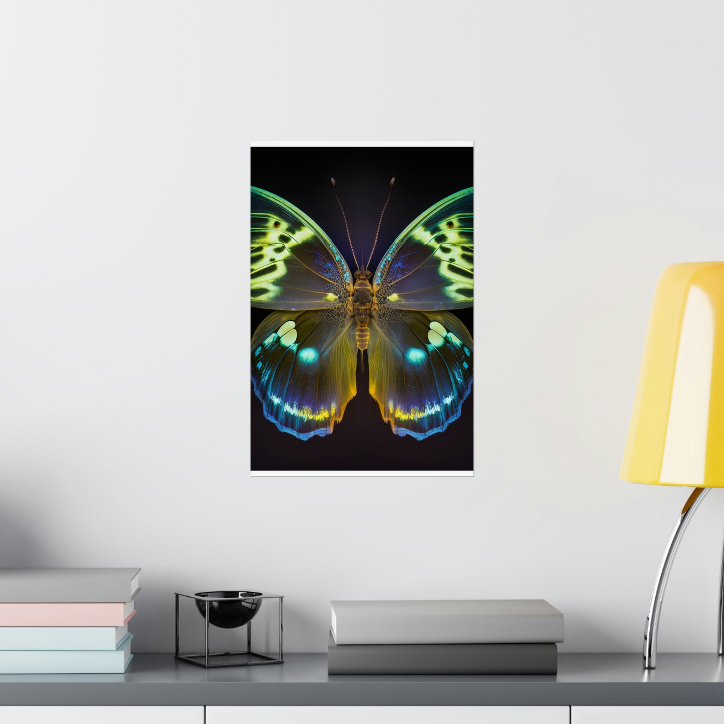 Premium Matte Vertical Posters Neon Hue Butterfly 1