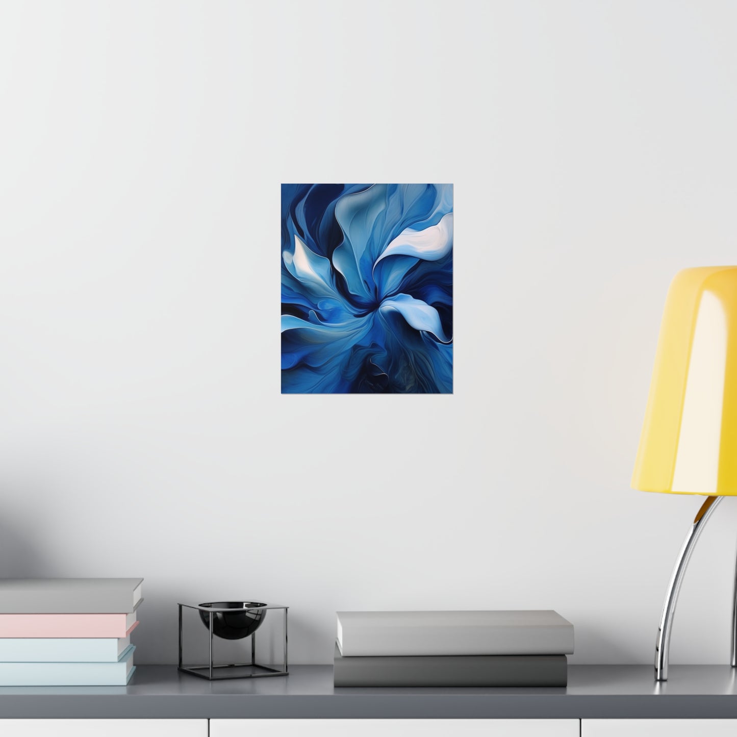 Premium Matte Vertical Posters Abstract Blue Tulip 4