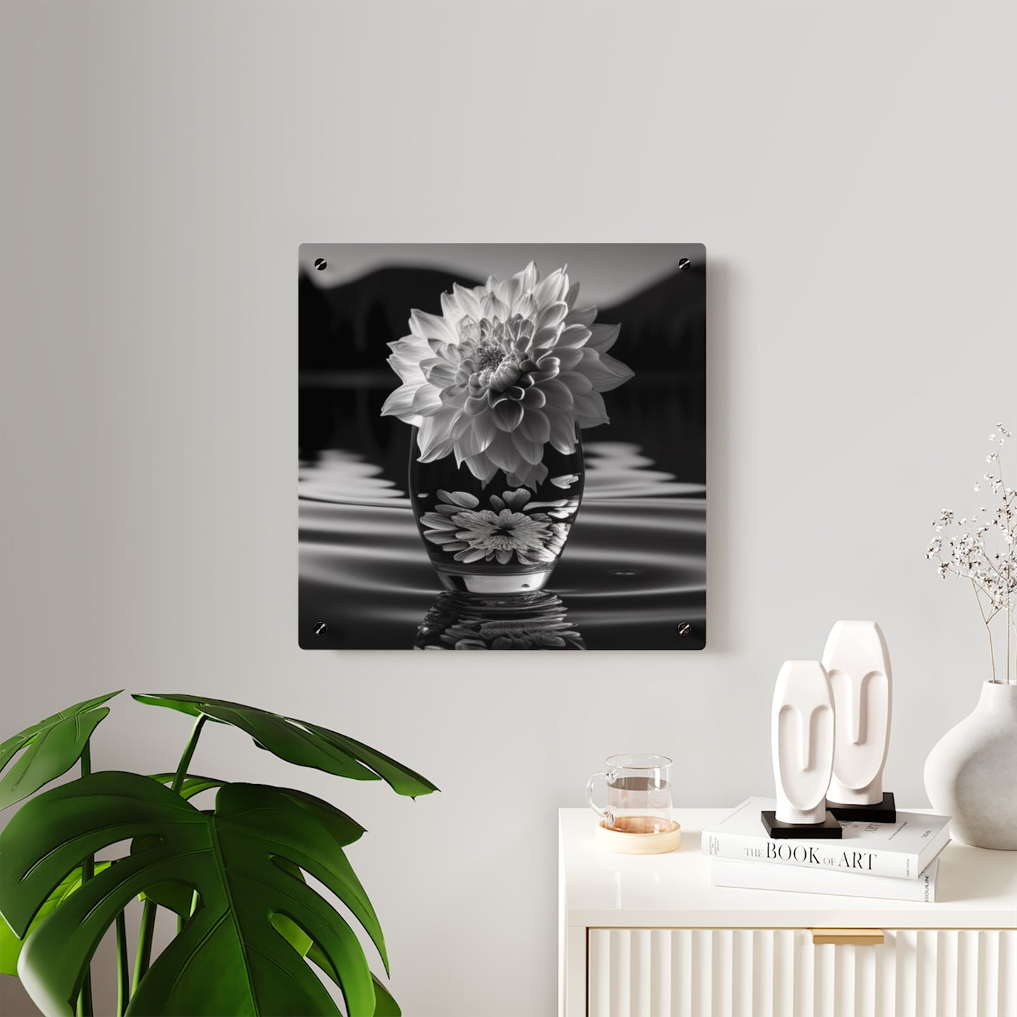 Acrylic Wall Art Panels White Dahlia 4