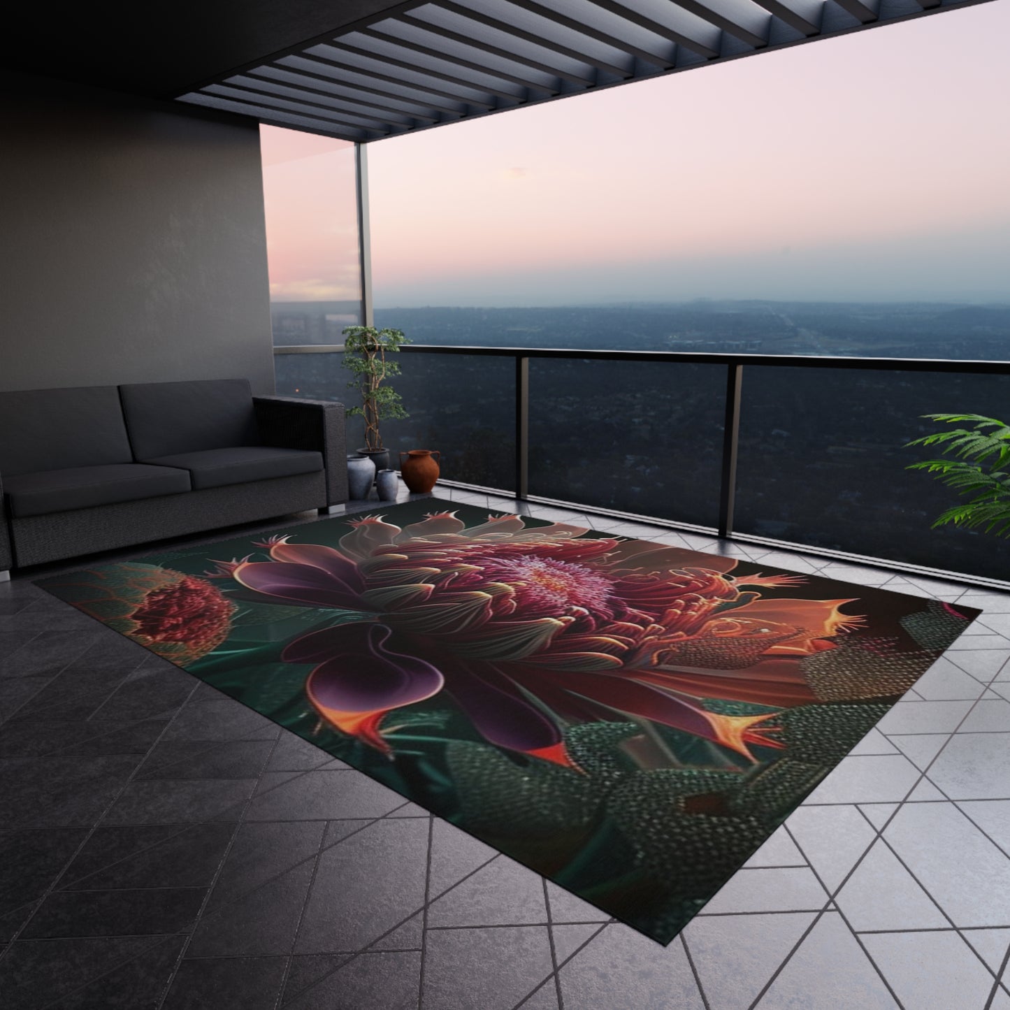 Outdoor Rug  Flower Arangment 1