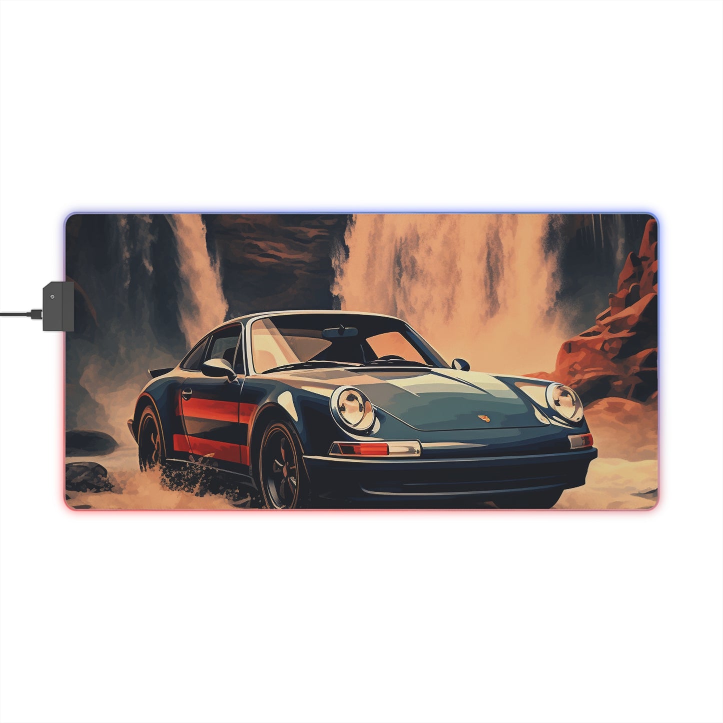 LED Gaming Mouse Pad American Flag Porsche Abstract 3