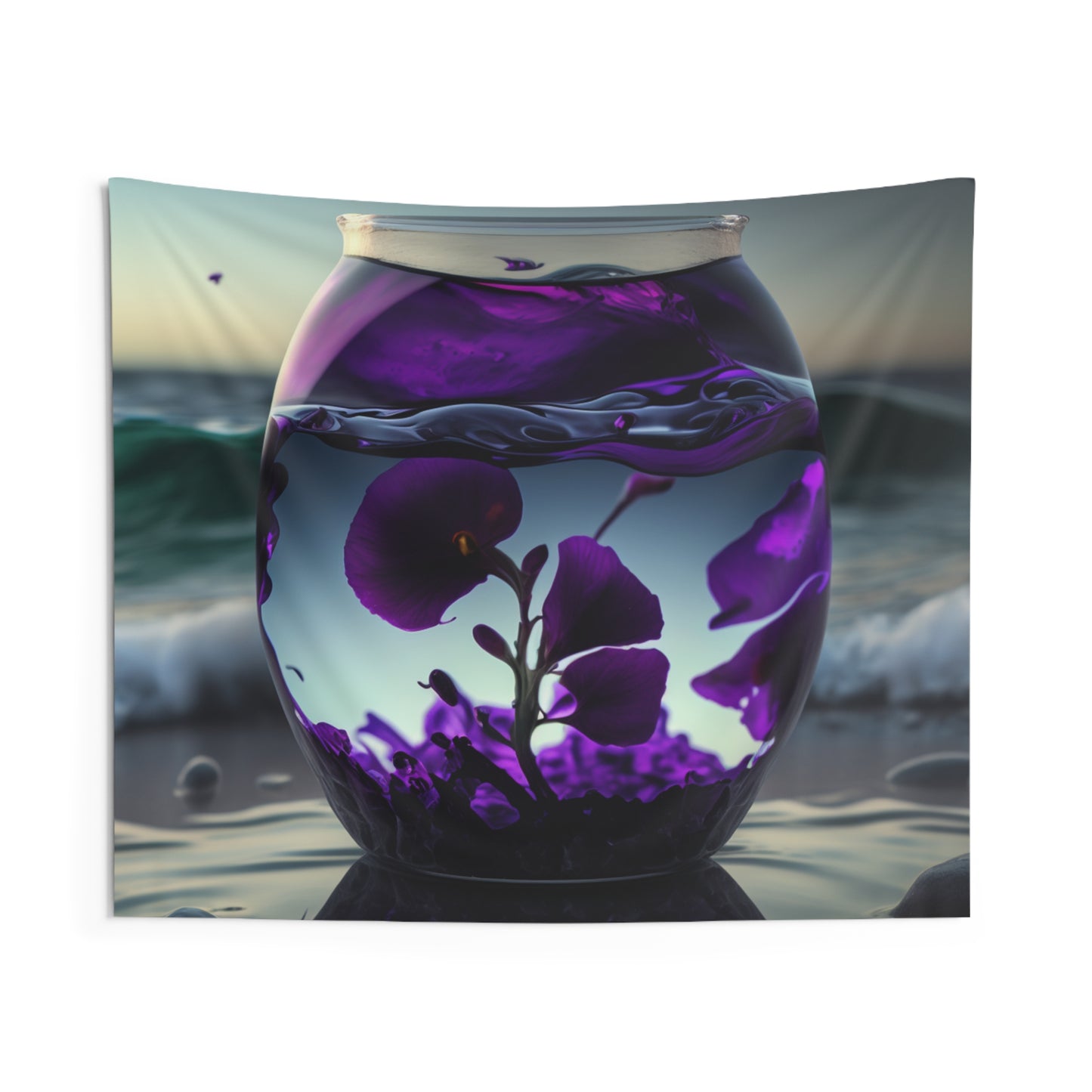 Indoor Wall Tapestries Purple Sweet pea in a vase 4