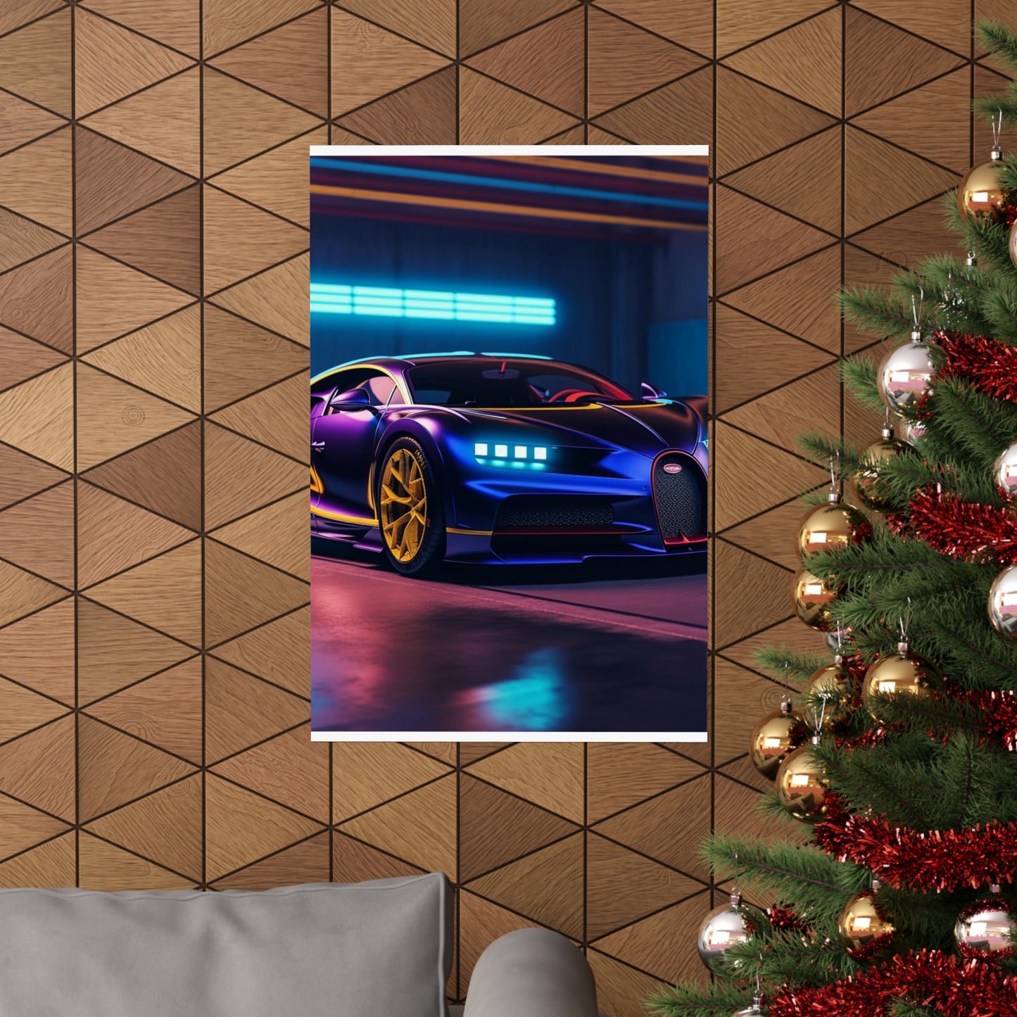 Premium Matte Vertical Posters Hyper Bugatti Neon Chiron 4