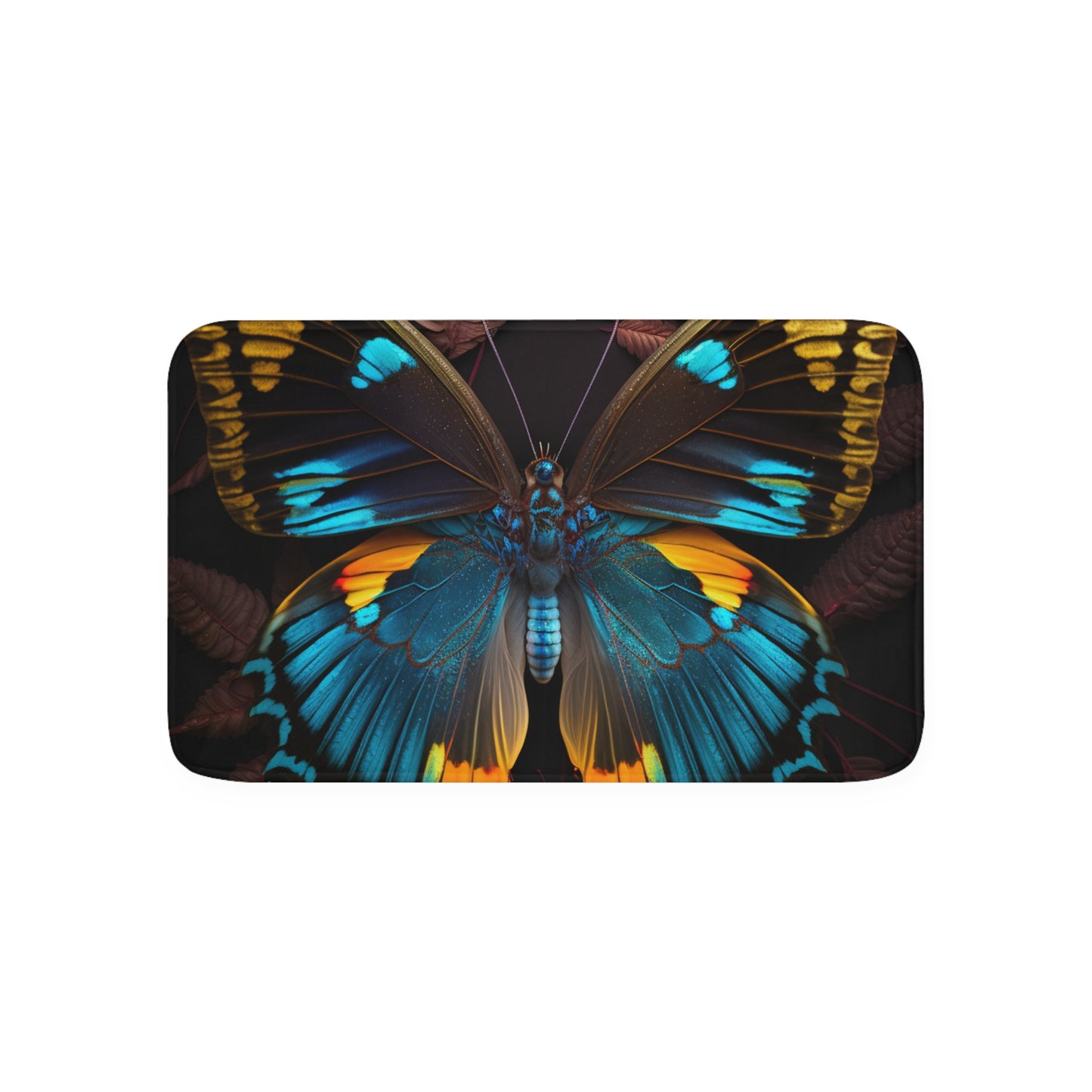 Memory Foam Bath Mat Neon Butterfly Flair 1