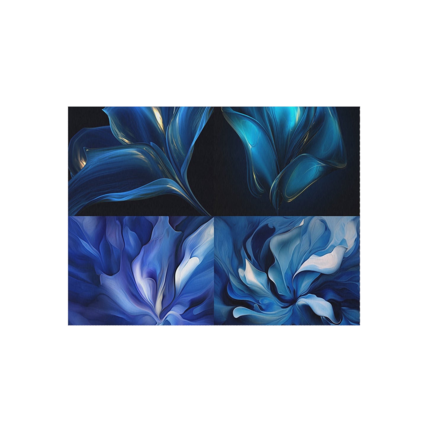 Outdoor Rug  Abstract Blue Tulip 5