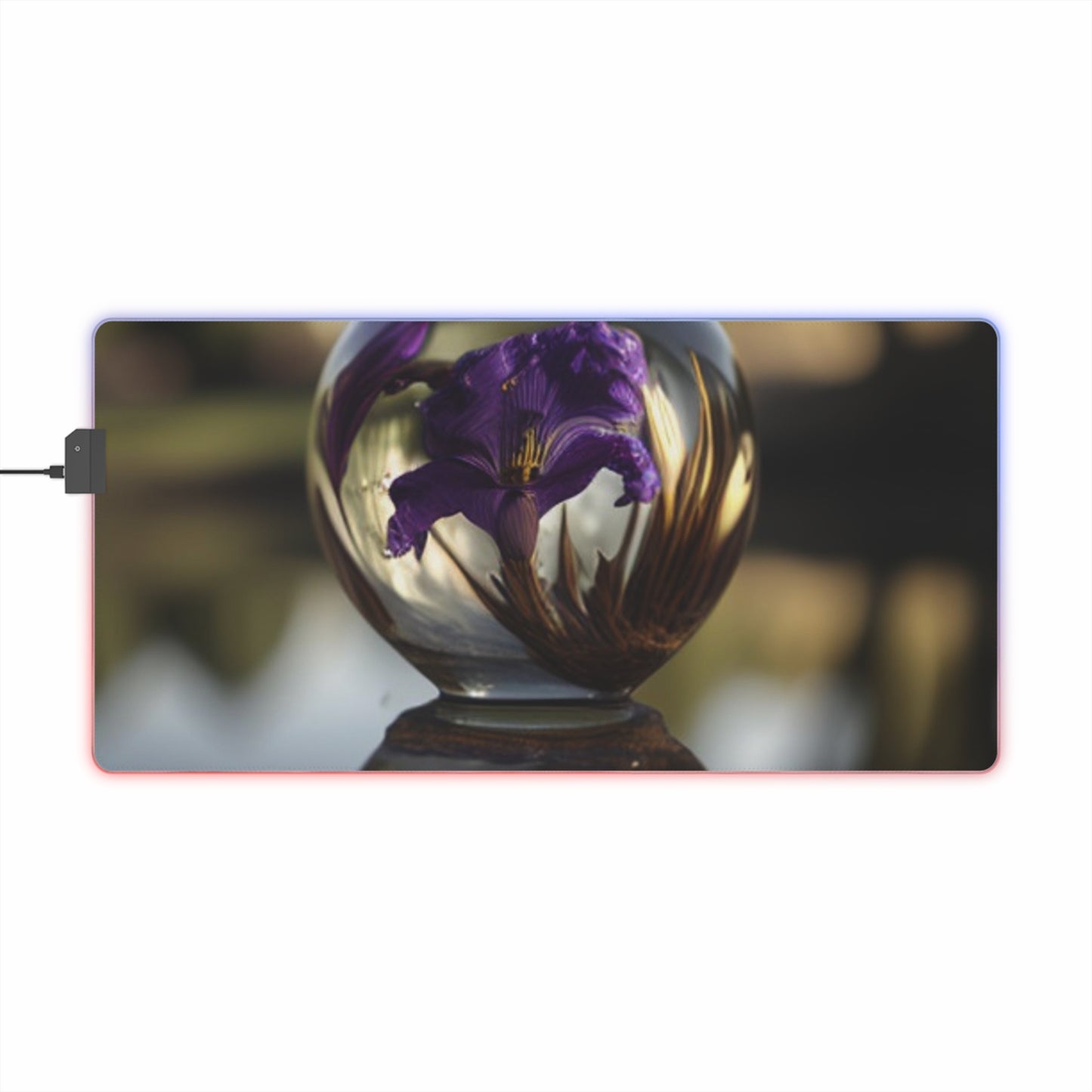 LED Gaming Mouse Pad Purple Iris in a vase 2