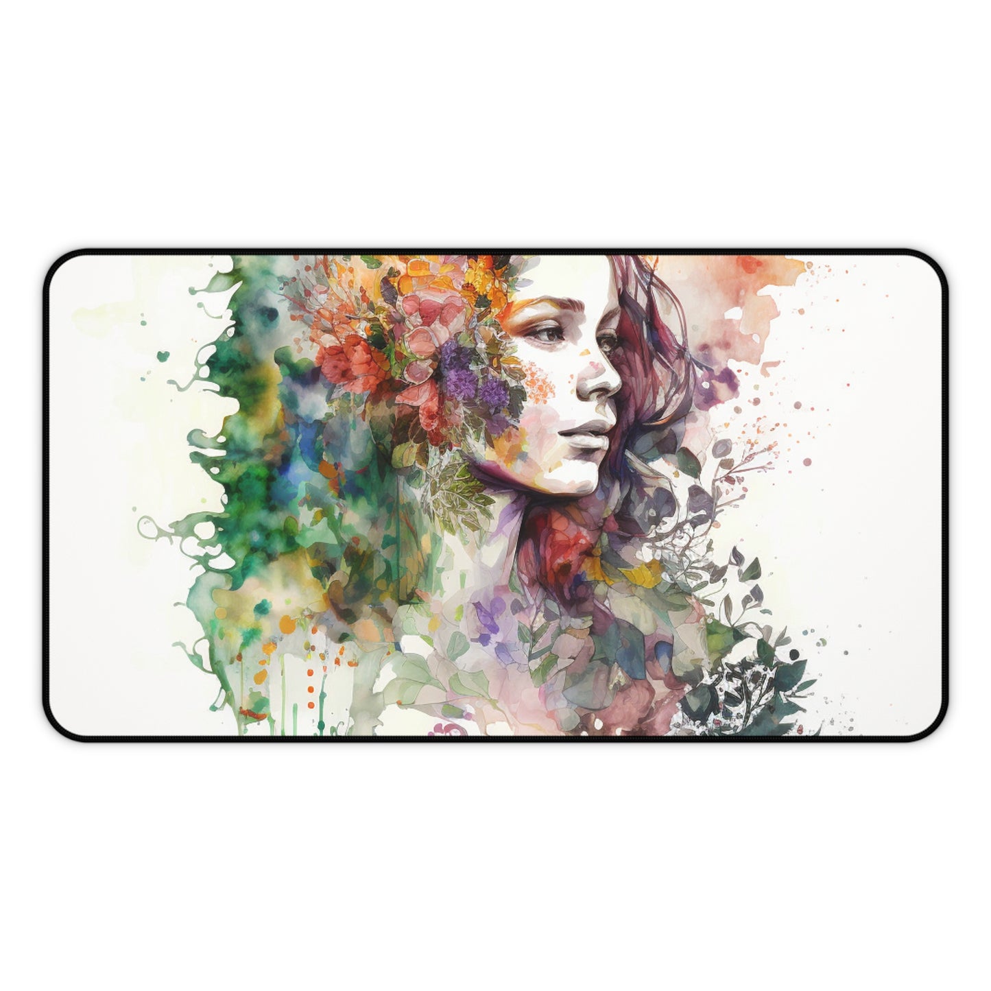 Desk Mat Mother Nature Bright Spring Colors Realistic Watercolor 3