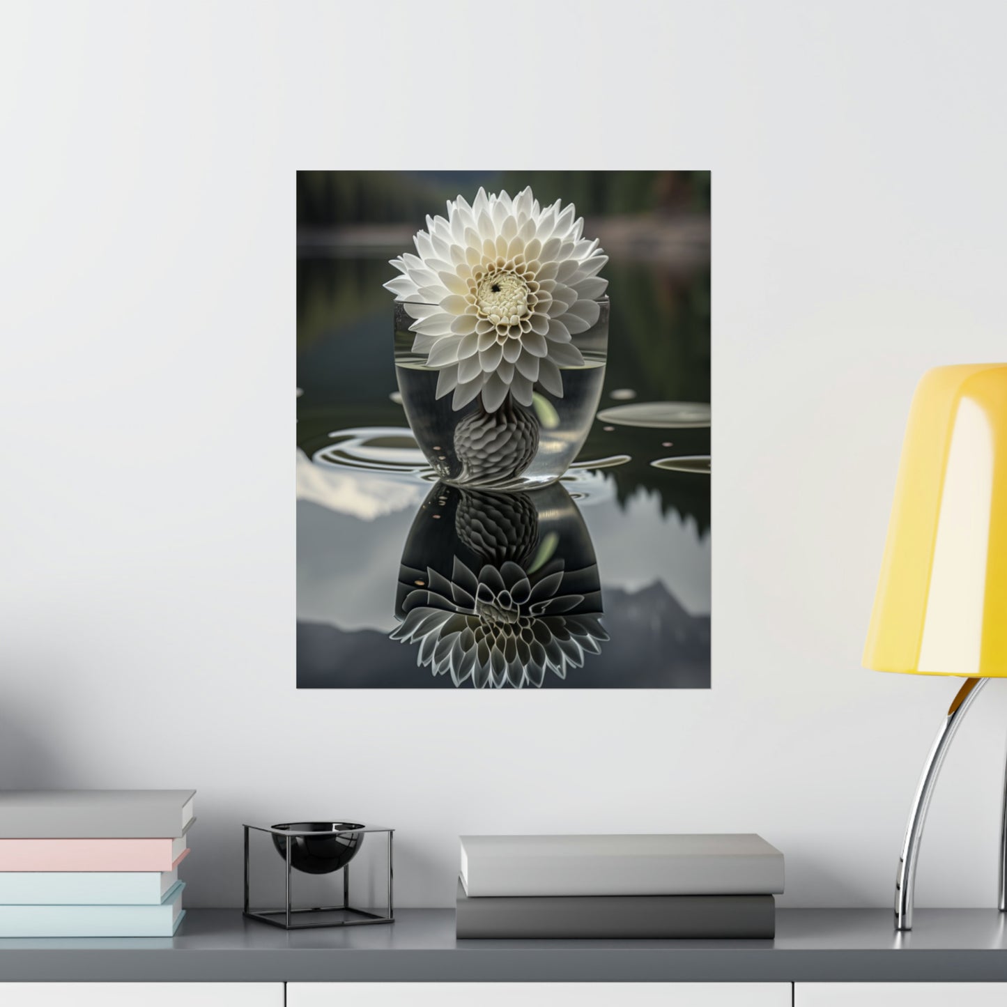 Premium Matte Vertical Posters White Dahlia 3