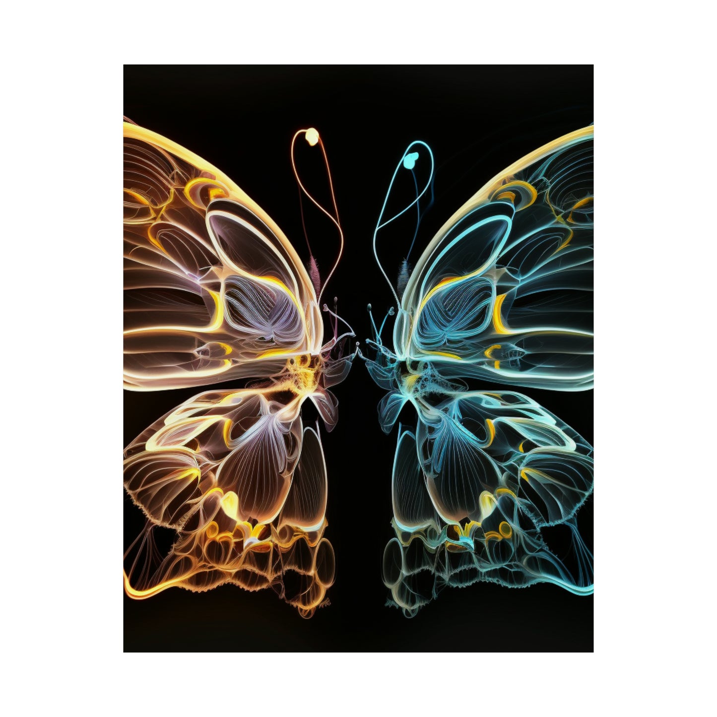 Premium Matte Vertical Posters Neon Glo Butterfly 3