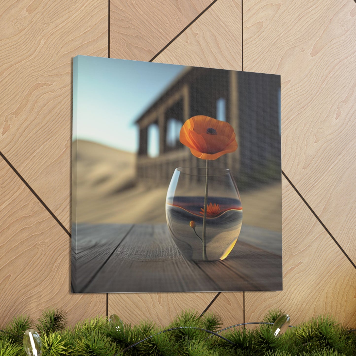 Canvas Gallery Wraps Poppy in a Glass Vase 4