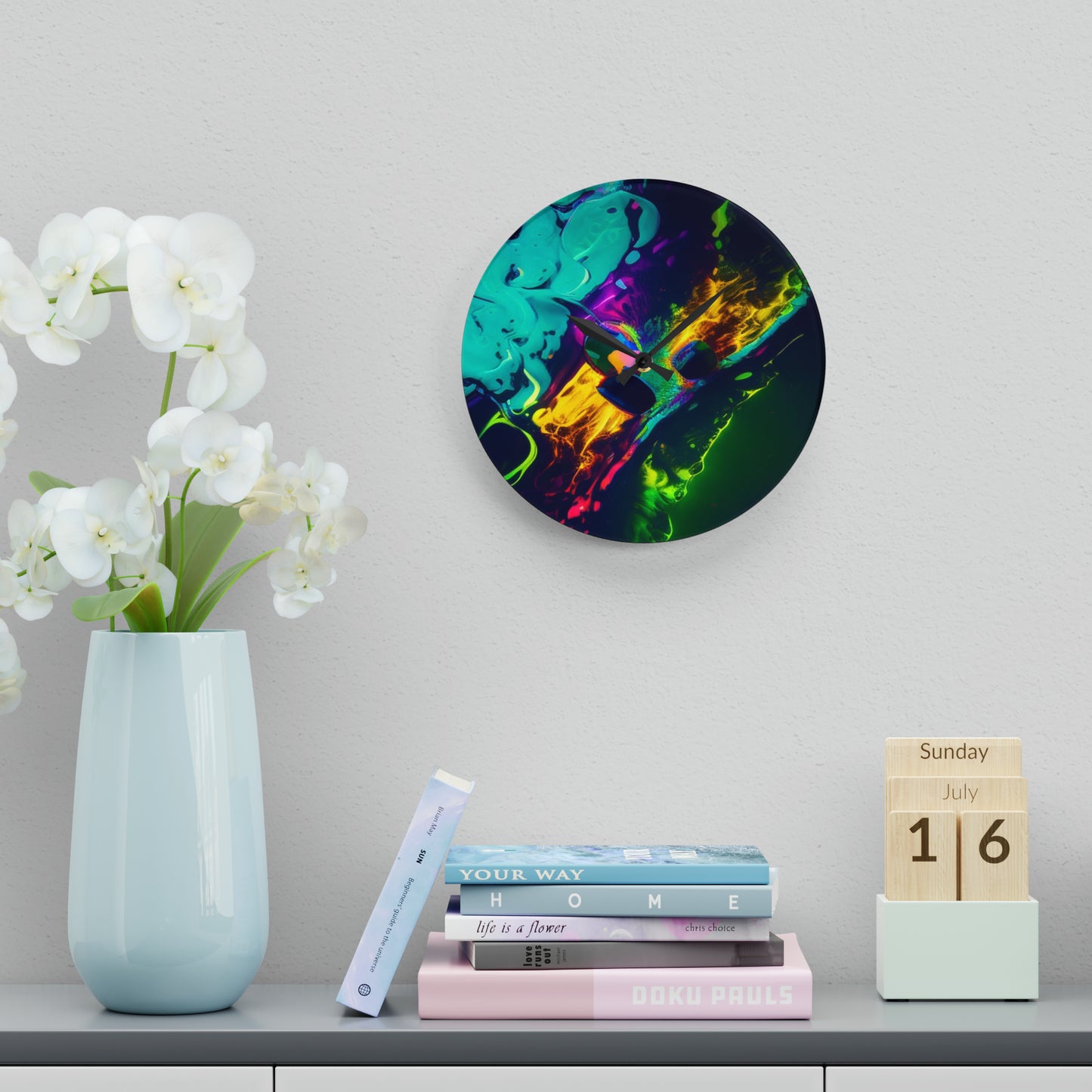 Acrylic Wall Clock Florescent Glow 4