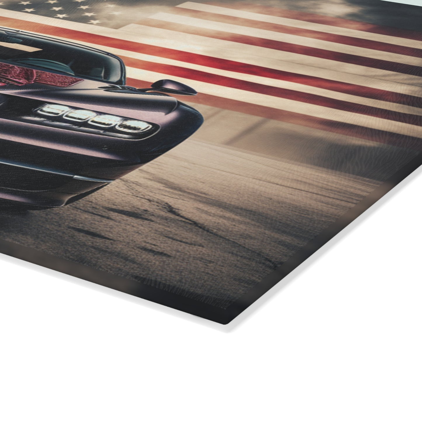 Glass Cutting Board American Flag Background Bugatti 2