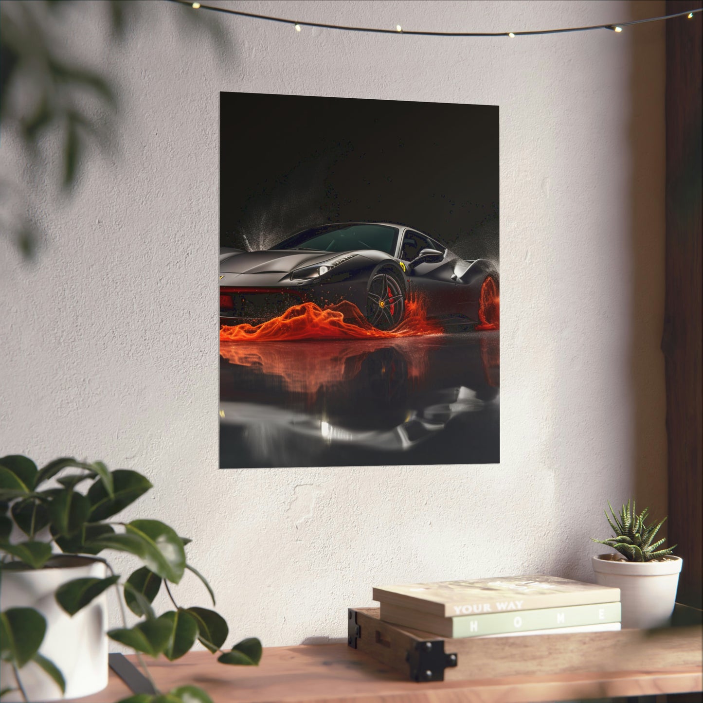 Premium Matte Vertical Posters Ferrari Water Splash 3