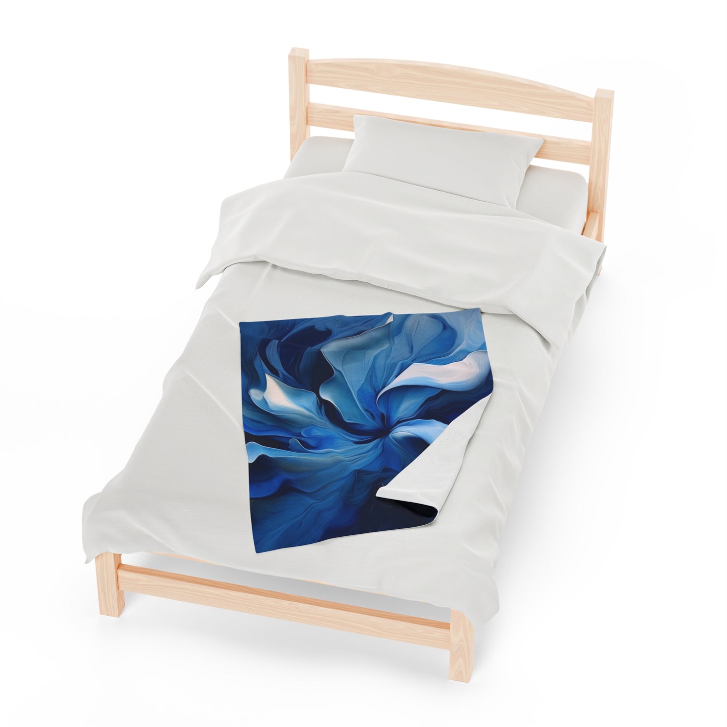 Velveteen Plush Blanket Abstract Blue Tulip 4