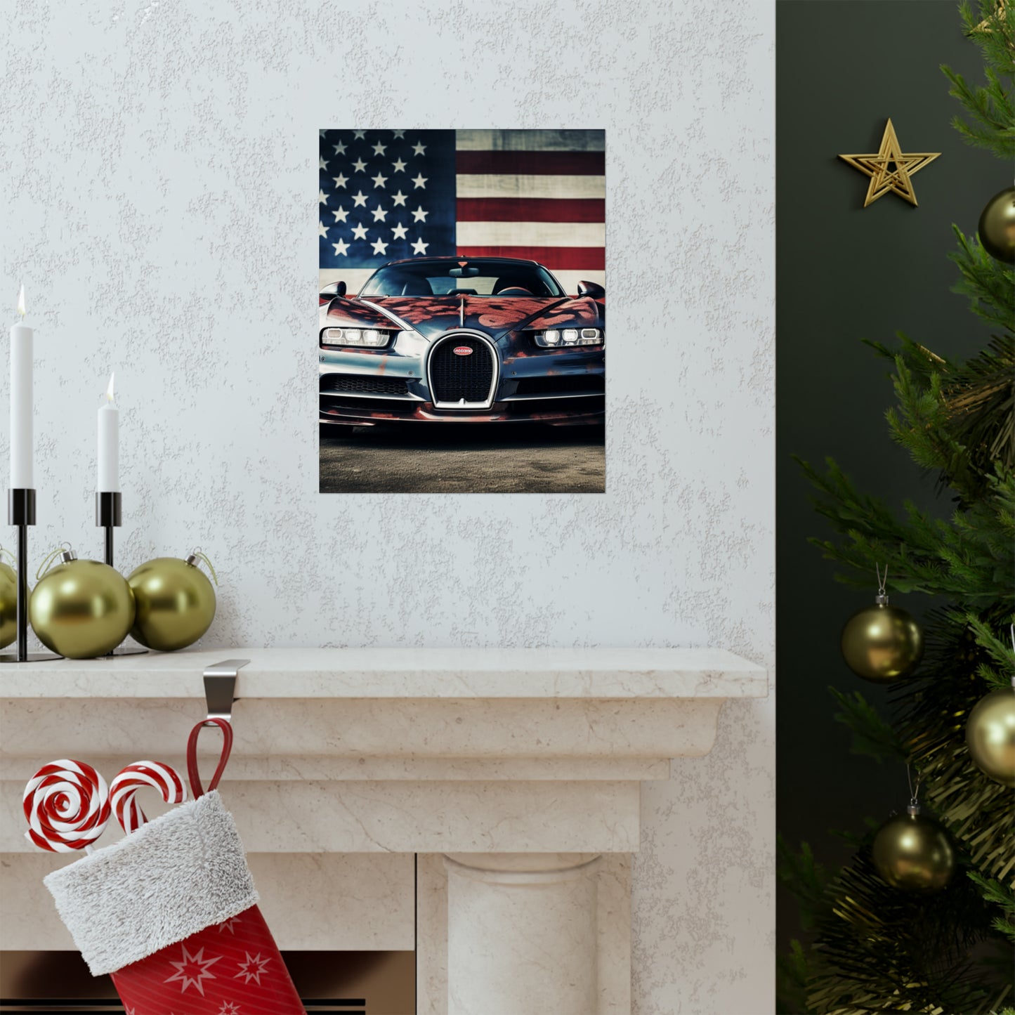 Premium Matte Vertical Posters Bugatti Flag 3