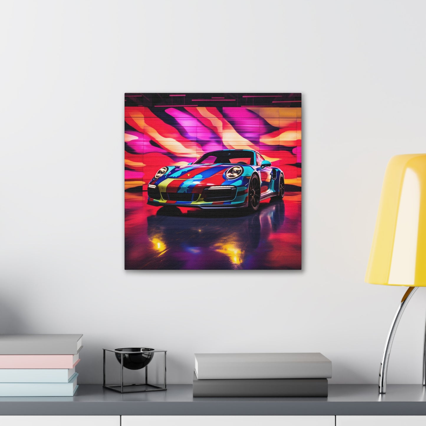 Canvas Gallery Wraps Macro American Flag Porsche 1