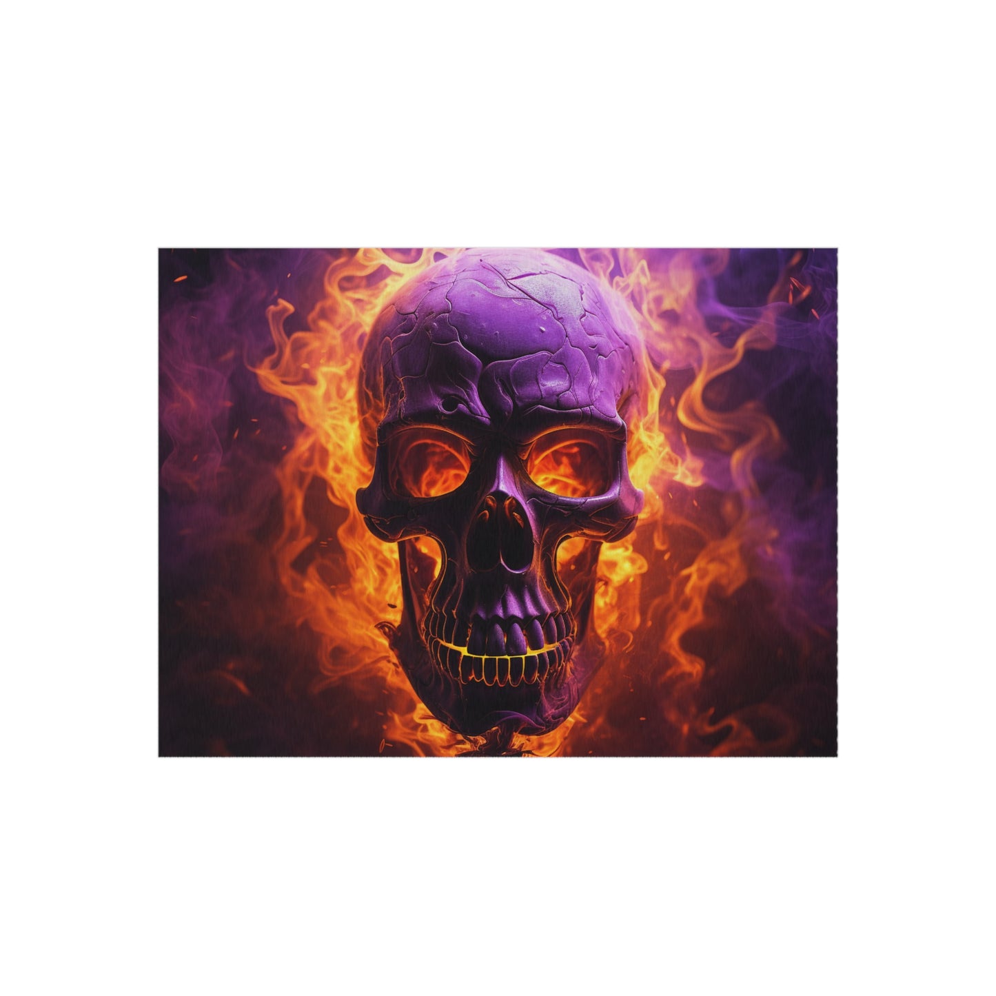 Outdoor Rug  Skull Flames 3