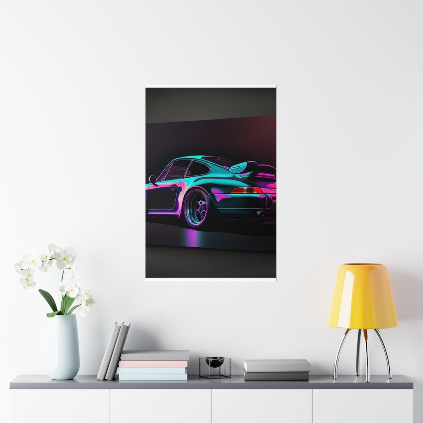 Premium Matte Vertical Posters Porsche Purple 1