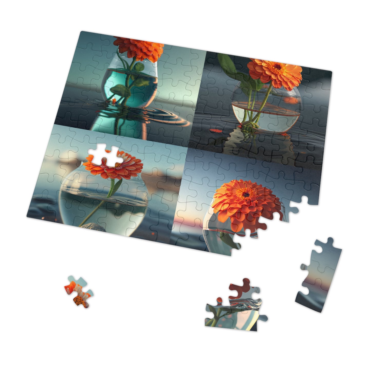 Jigsaw Puzzle (30, 110, 252, 500,1000-Piece) Orange Zinnia 5