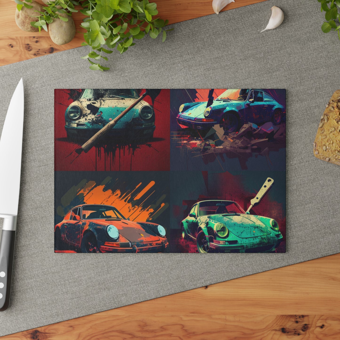 Glass Cutting Board Porsche Abstract 5